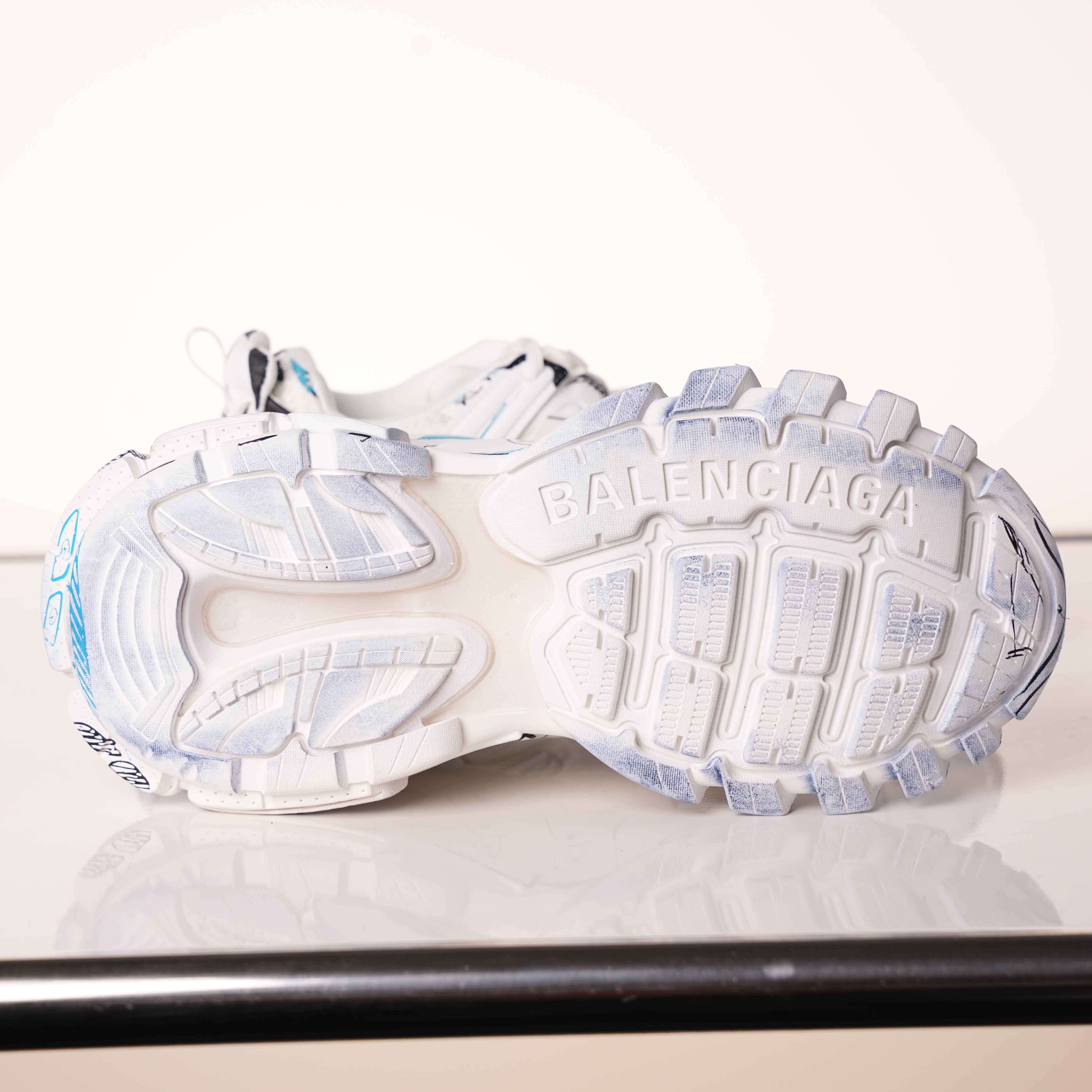 Balenciaga Track Graffiti White Black Blue
