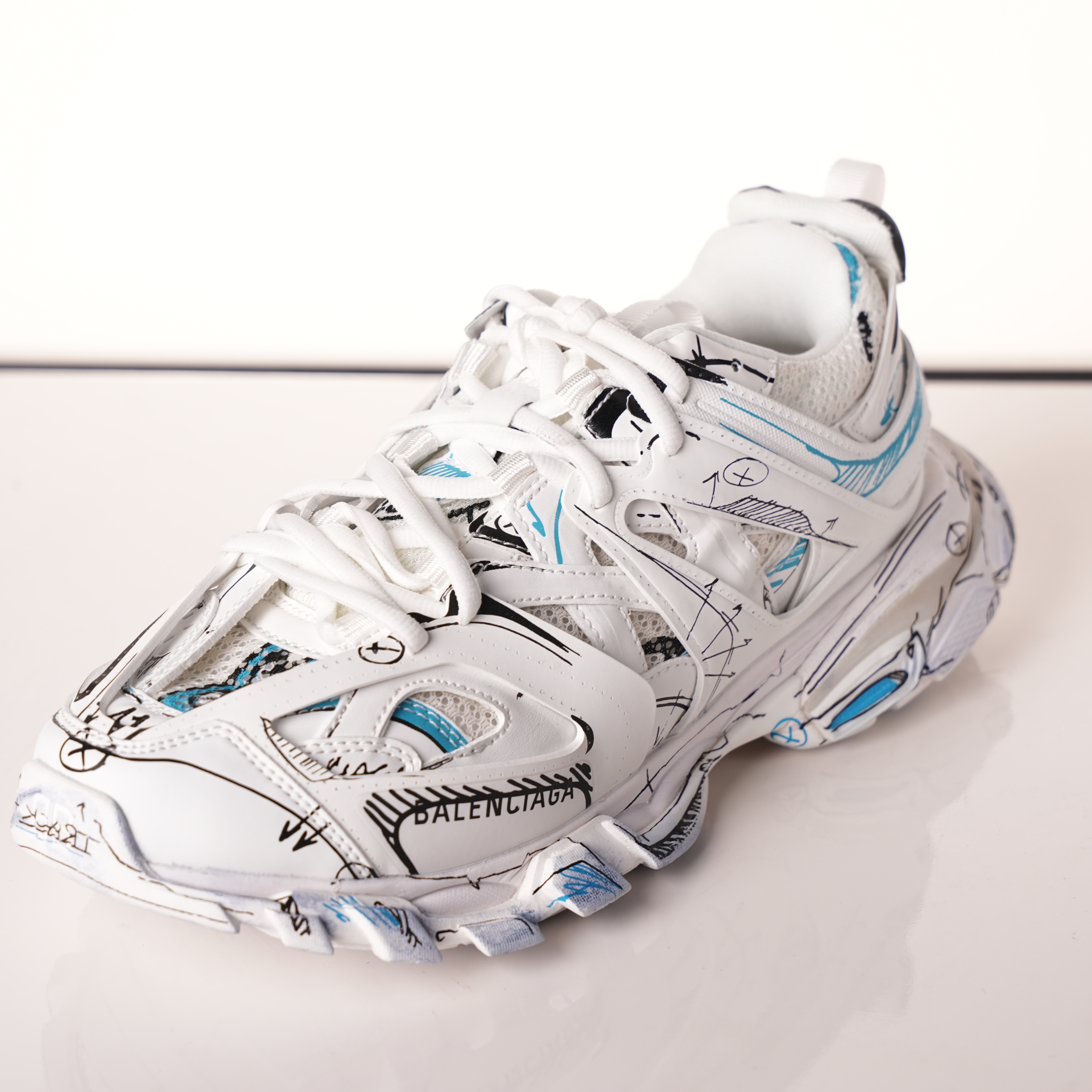 Balenciaga Track Graffiti White Black Blue