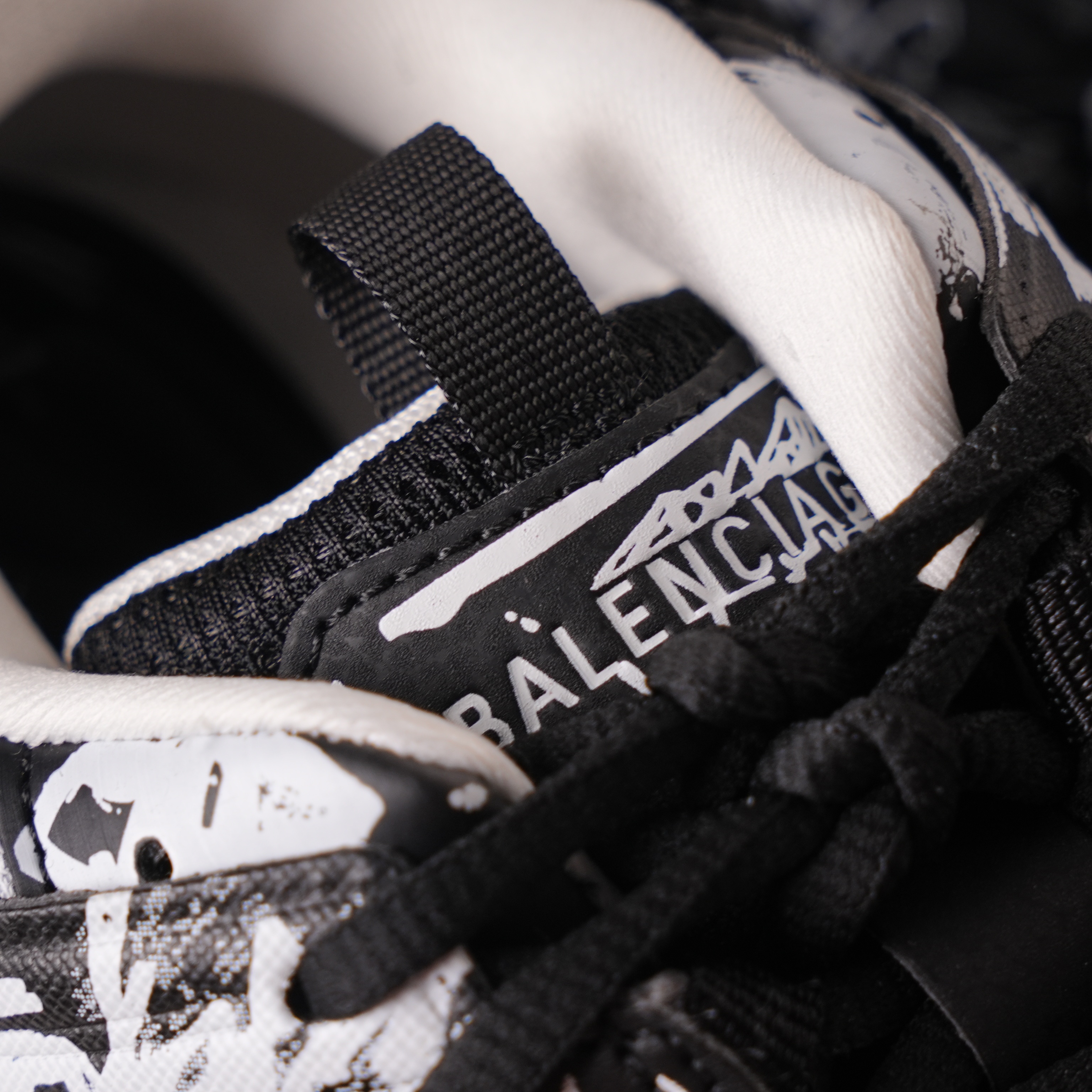 Balenciaga Track Graffiti Dirty Black White