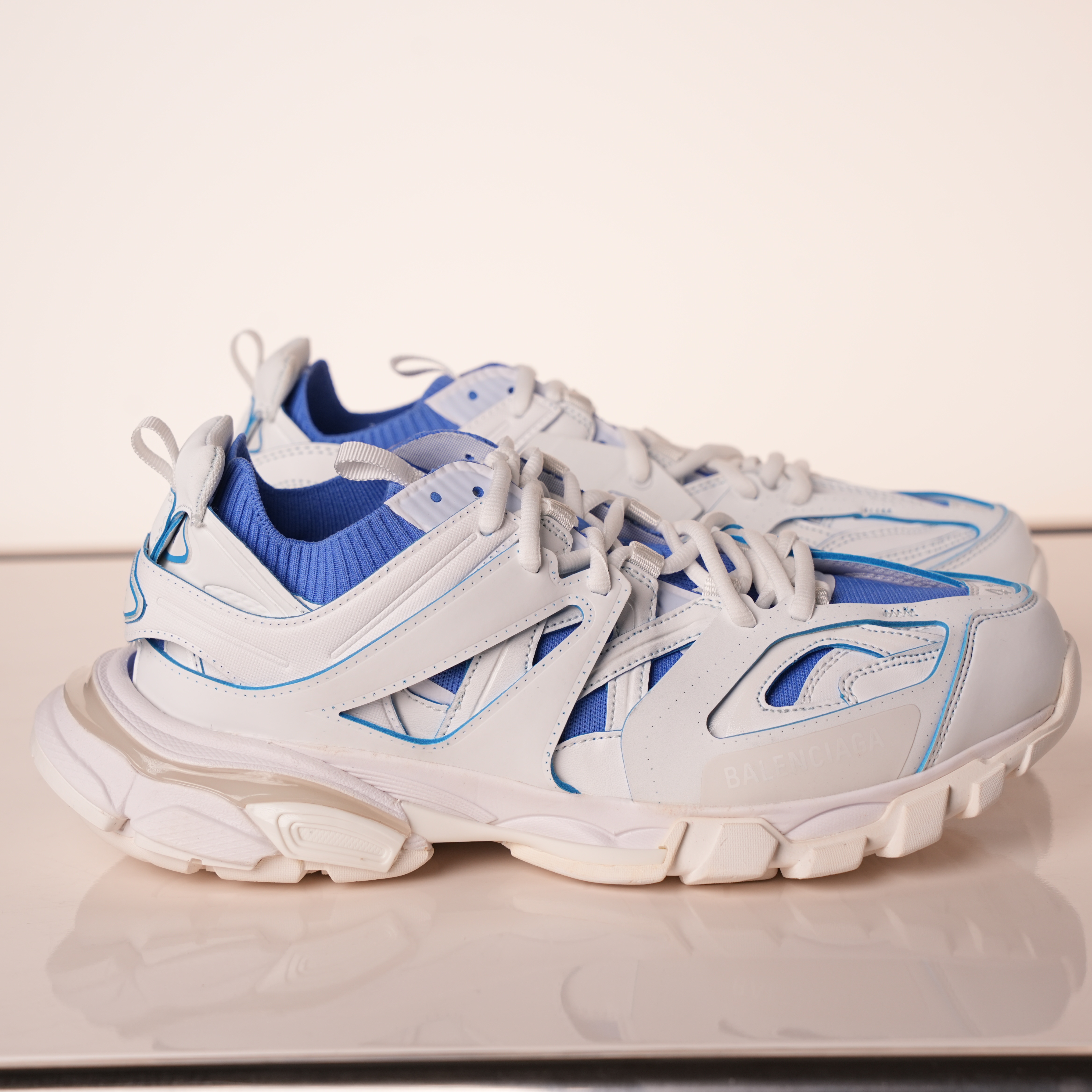 Balenciaga Track Sock White Blue