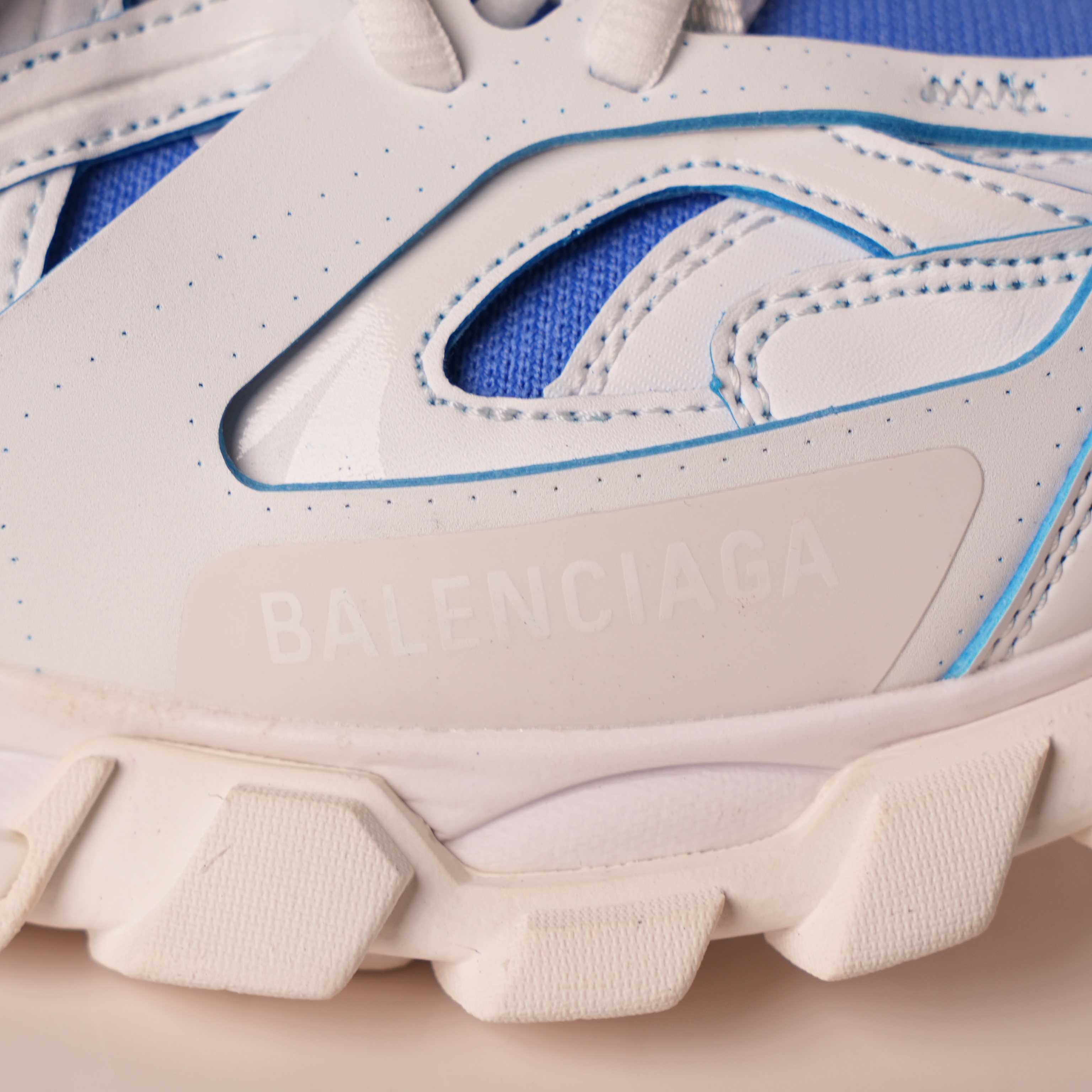 Balenciaga Track Sock White Blue