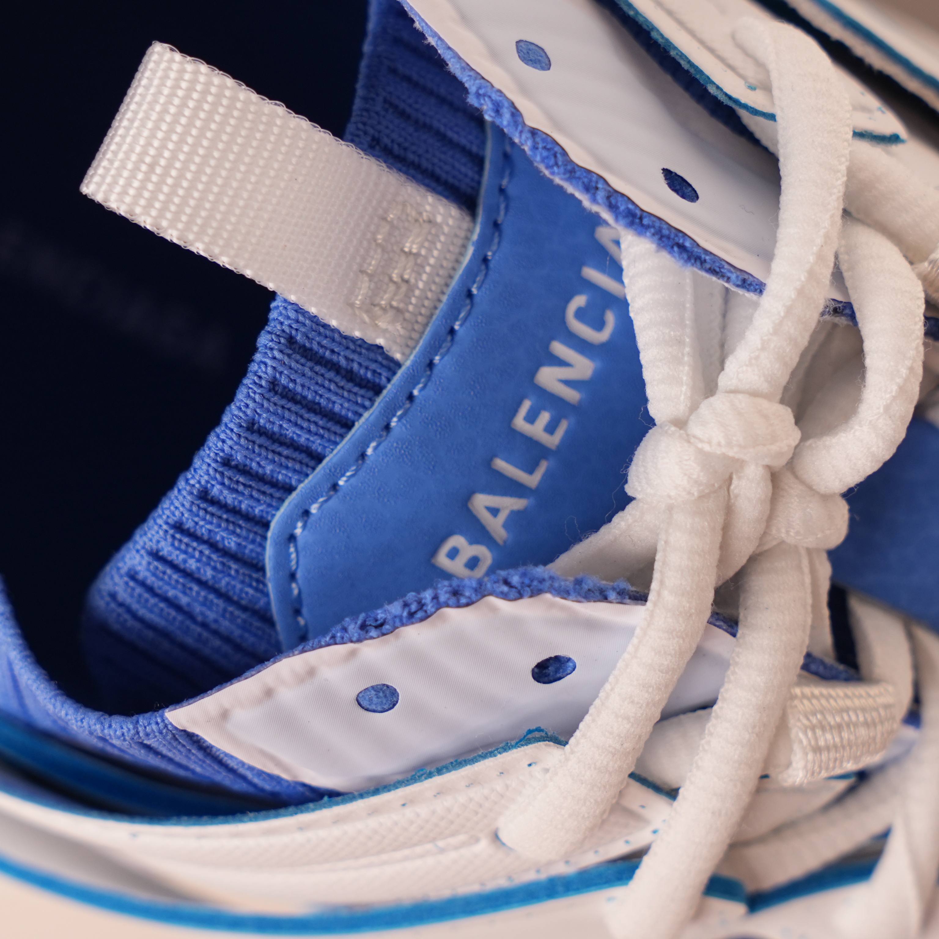 Balenciaga Track Sock White Blue