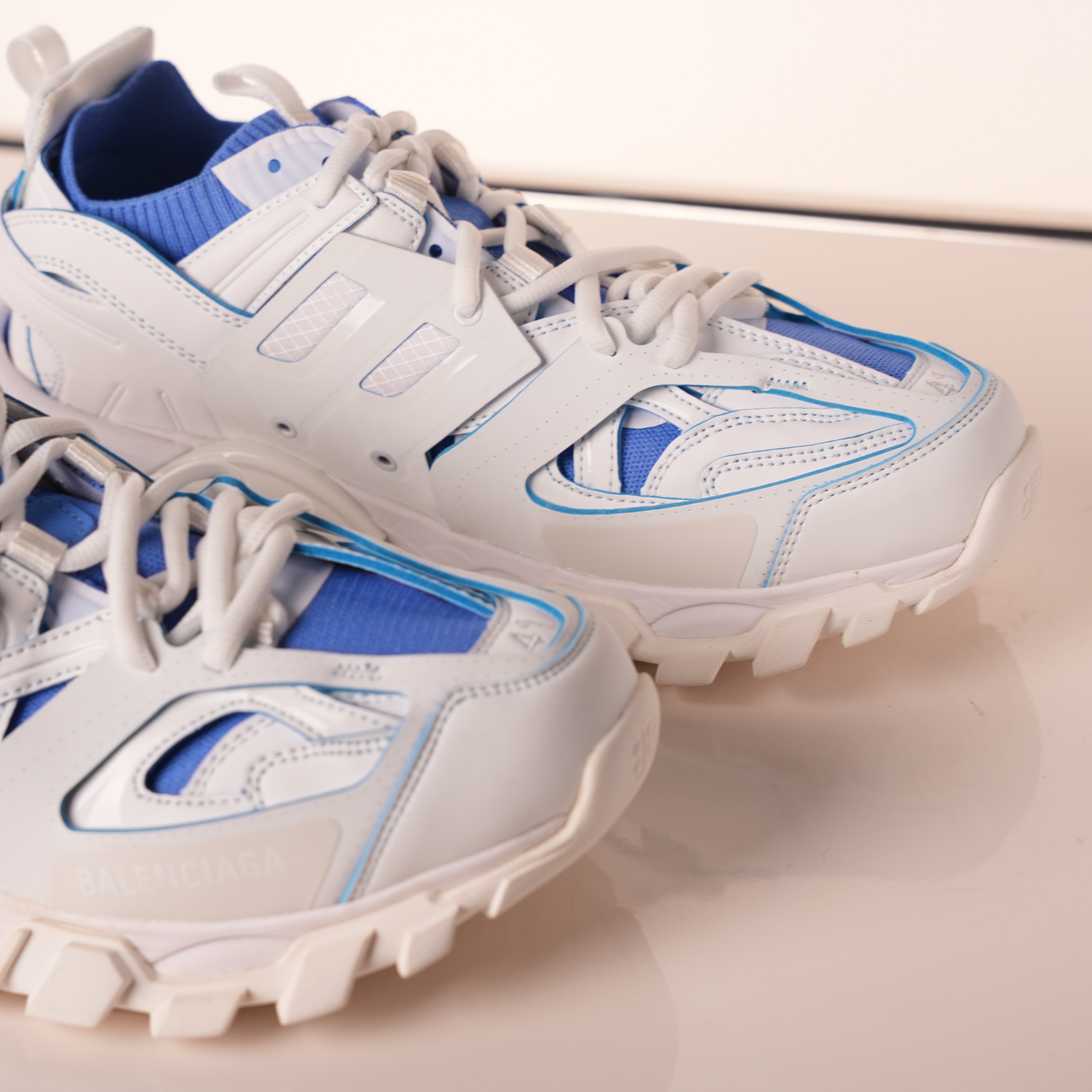 Balenciaga Track Sock White Blue