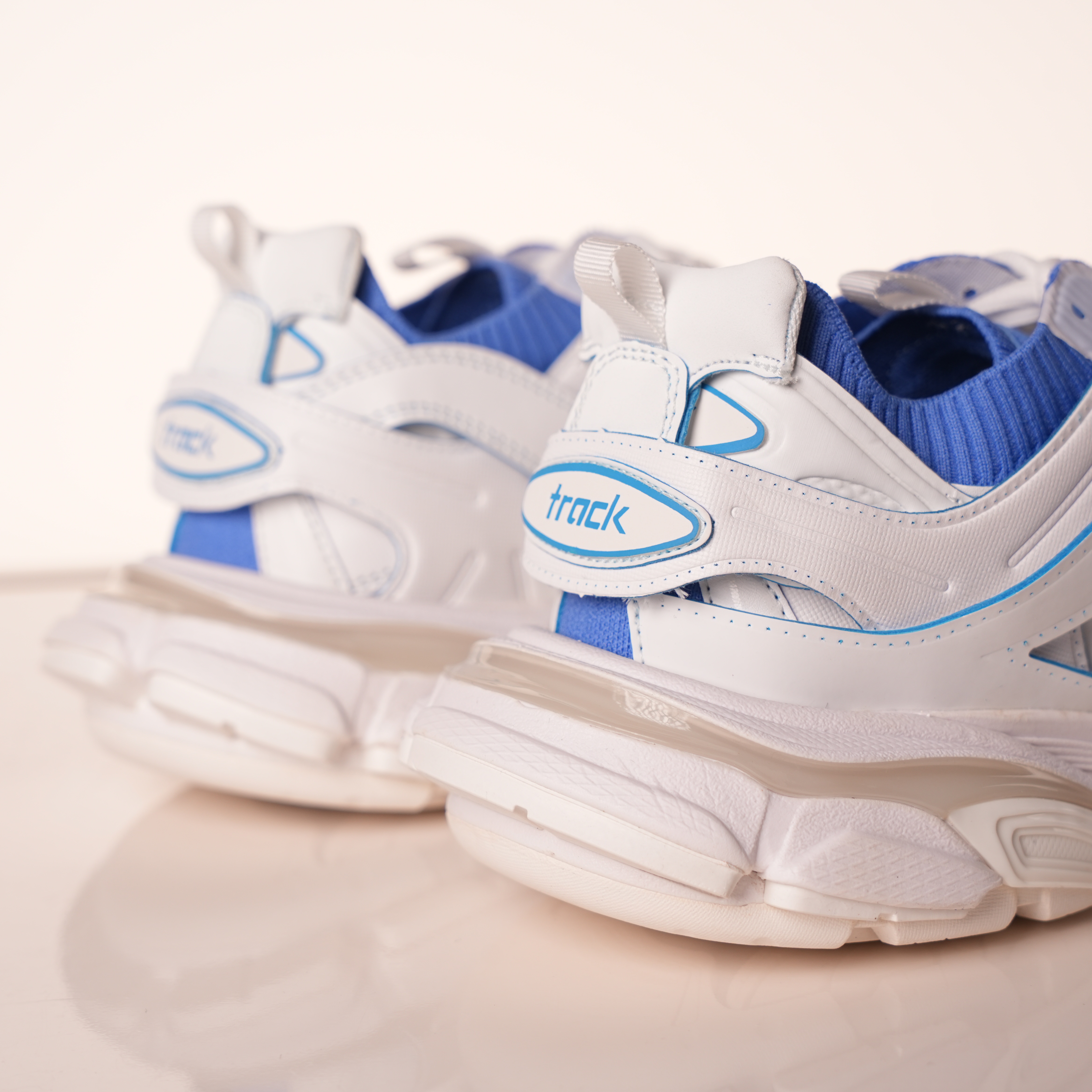 Balenciaga Track Sock White Blue