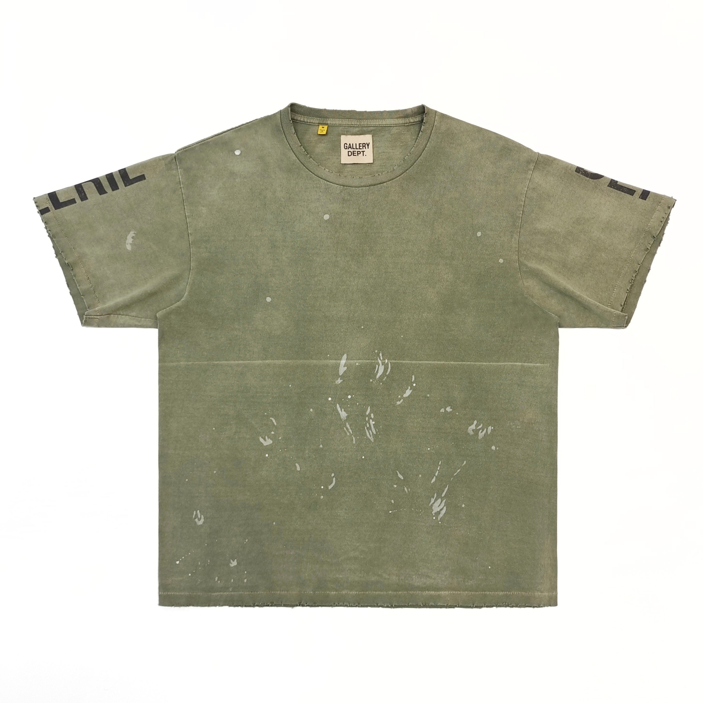 GD Painted French Collector Tee / French Collector Tee Dirty Green #B4496