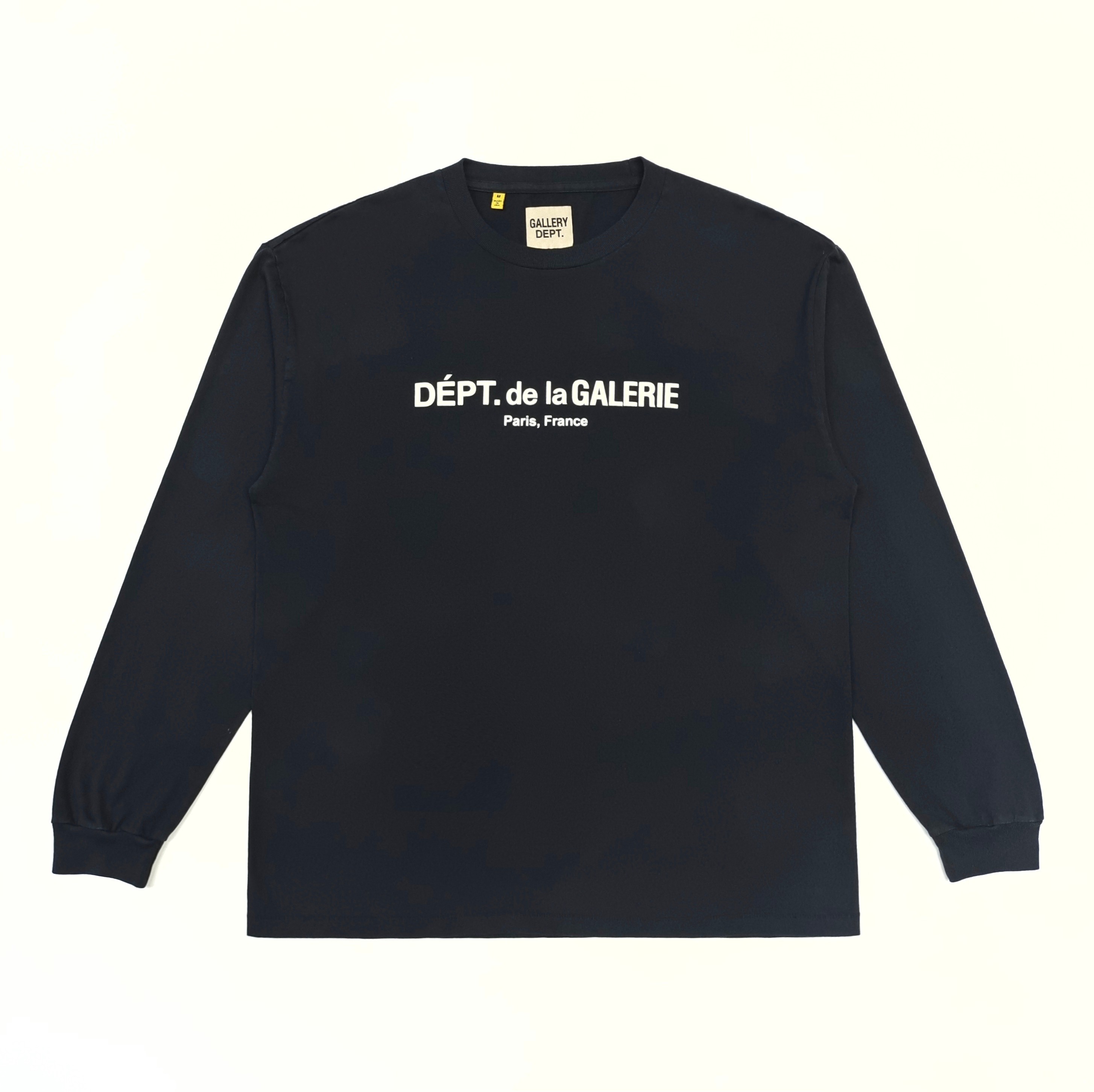 GD Dept De La Galerie / French Logo L/S Tee Washed Black #B4520