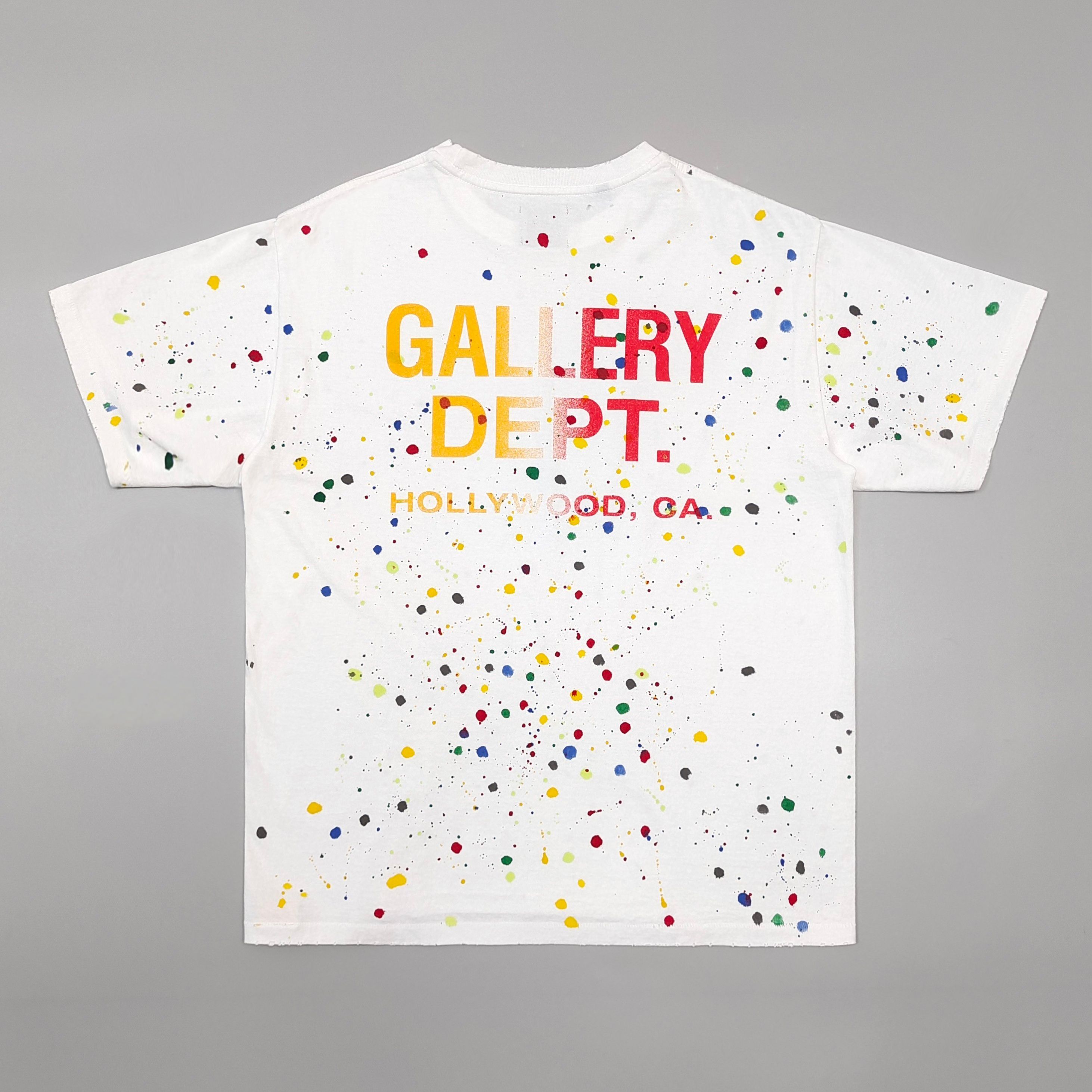 GD Vintage Logo Painted / Hollywood Ca Splatter Tee White #B4420