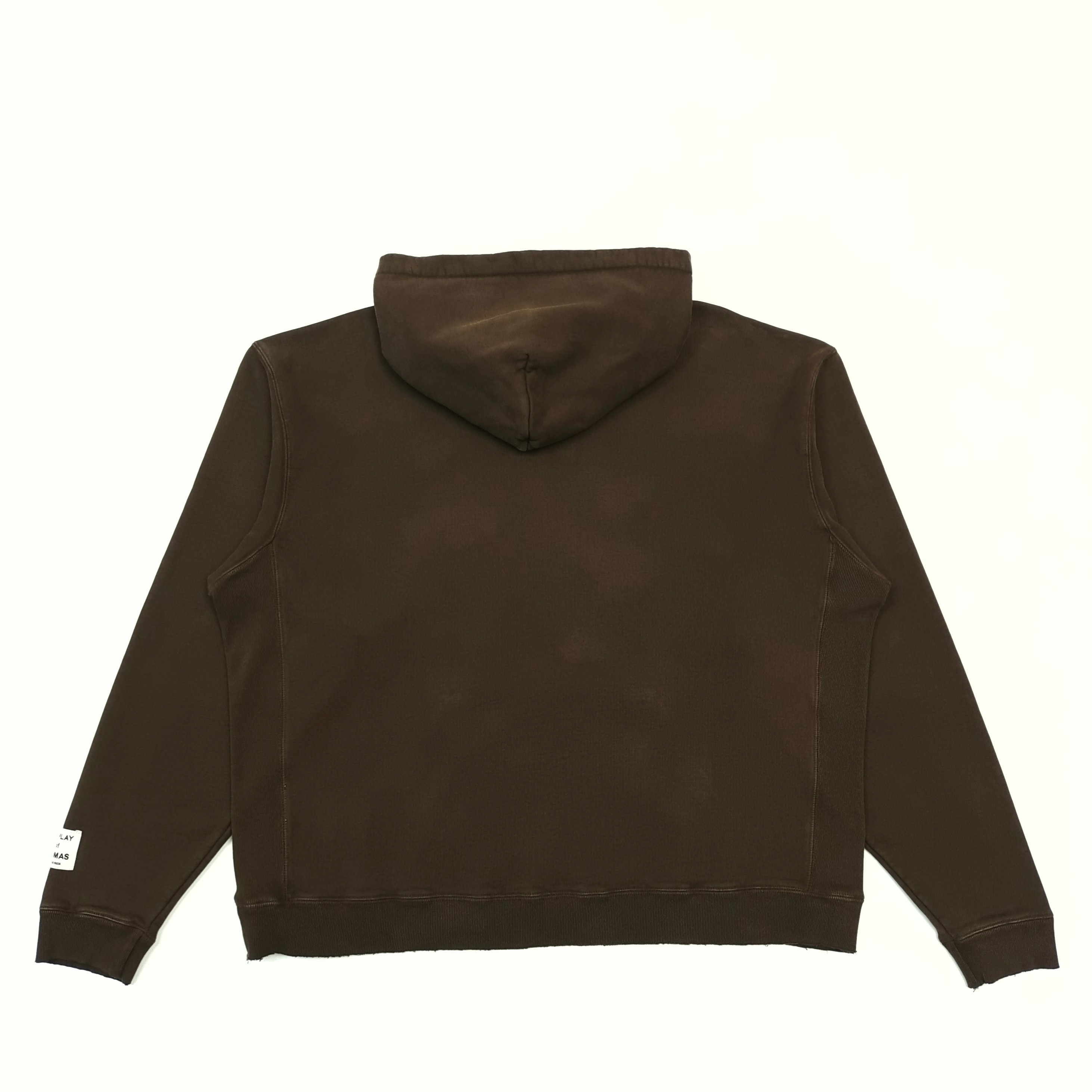 GD French Logo Painted Hoodie Sepia #B4437