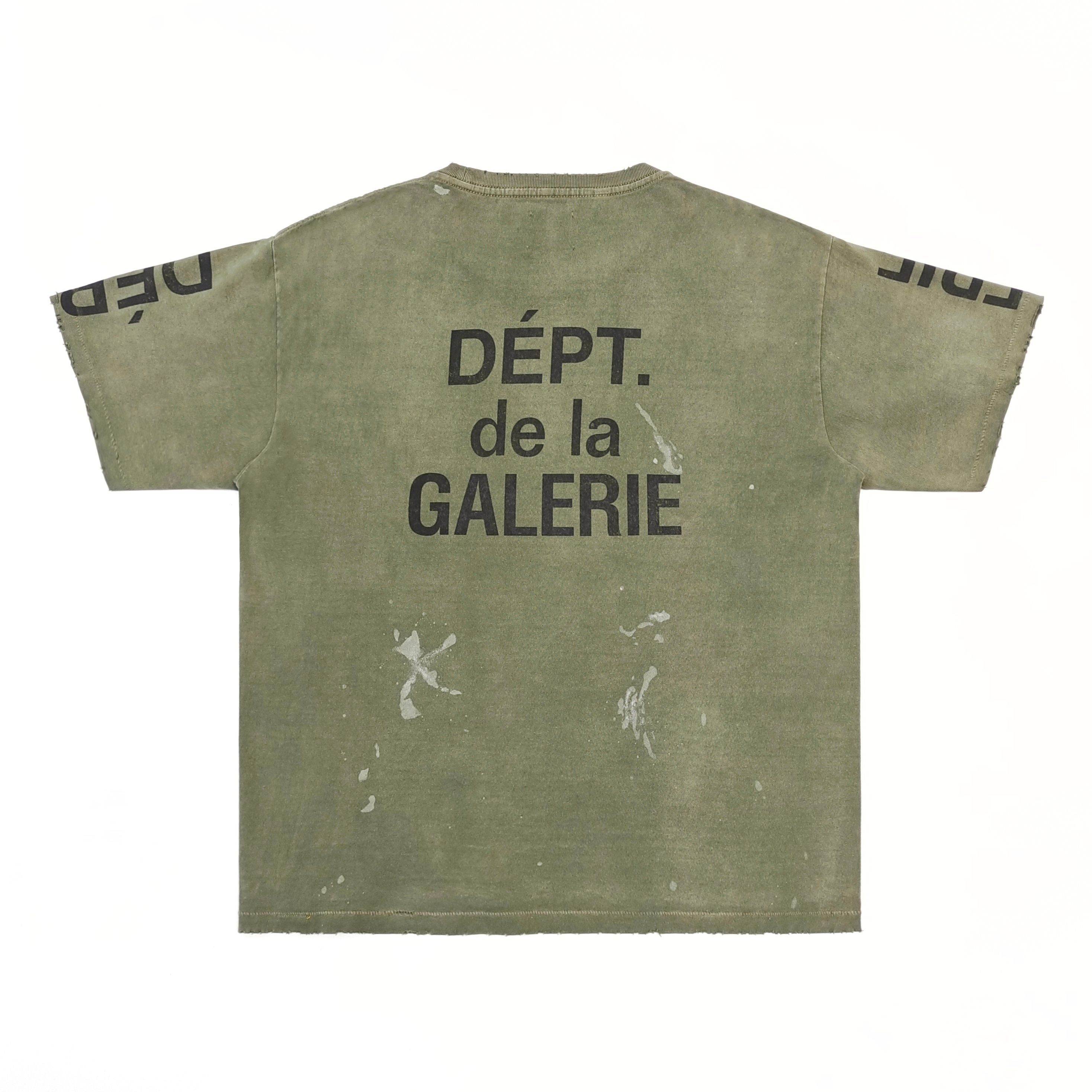 GD Painted French Collector Tee / French Collector Tee Dirty Green #B4496