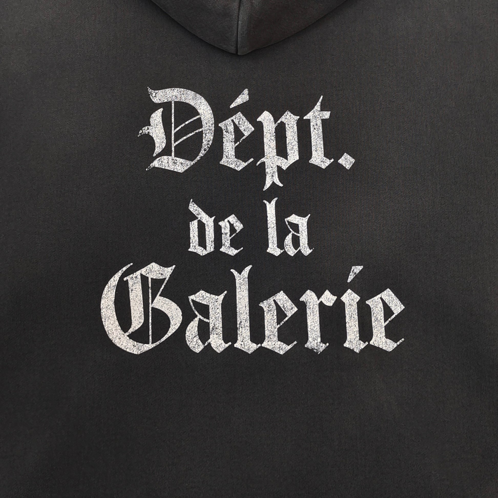 GD Dept. De La Galerie Gothic OS Hoodie Washed Black #B4371