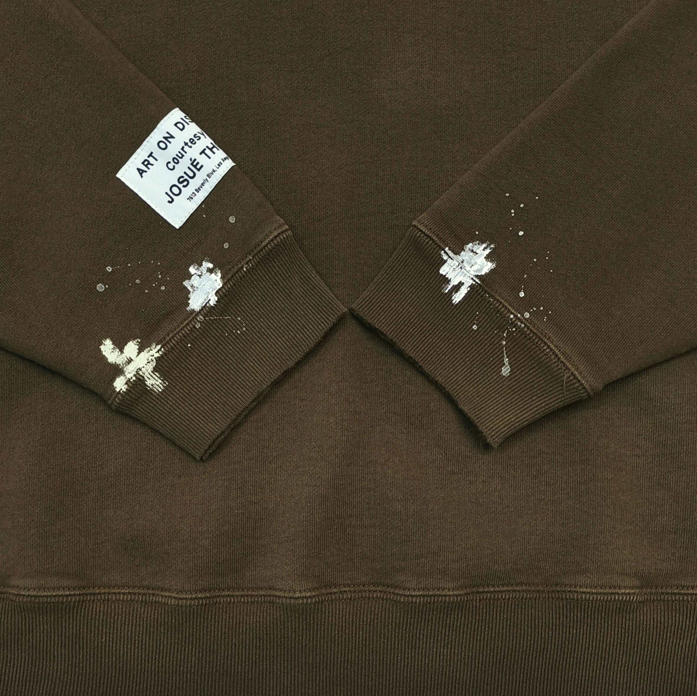 GD French Logo Painted Hoodie Sepia #B4437