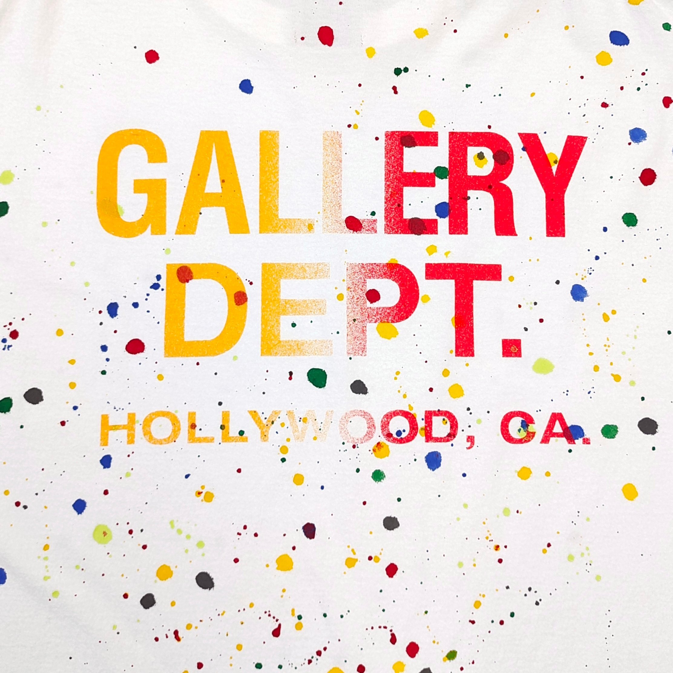 GD Vintage Logo Painted / Hollywood Ca Splatter Tee White #B4420