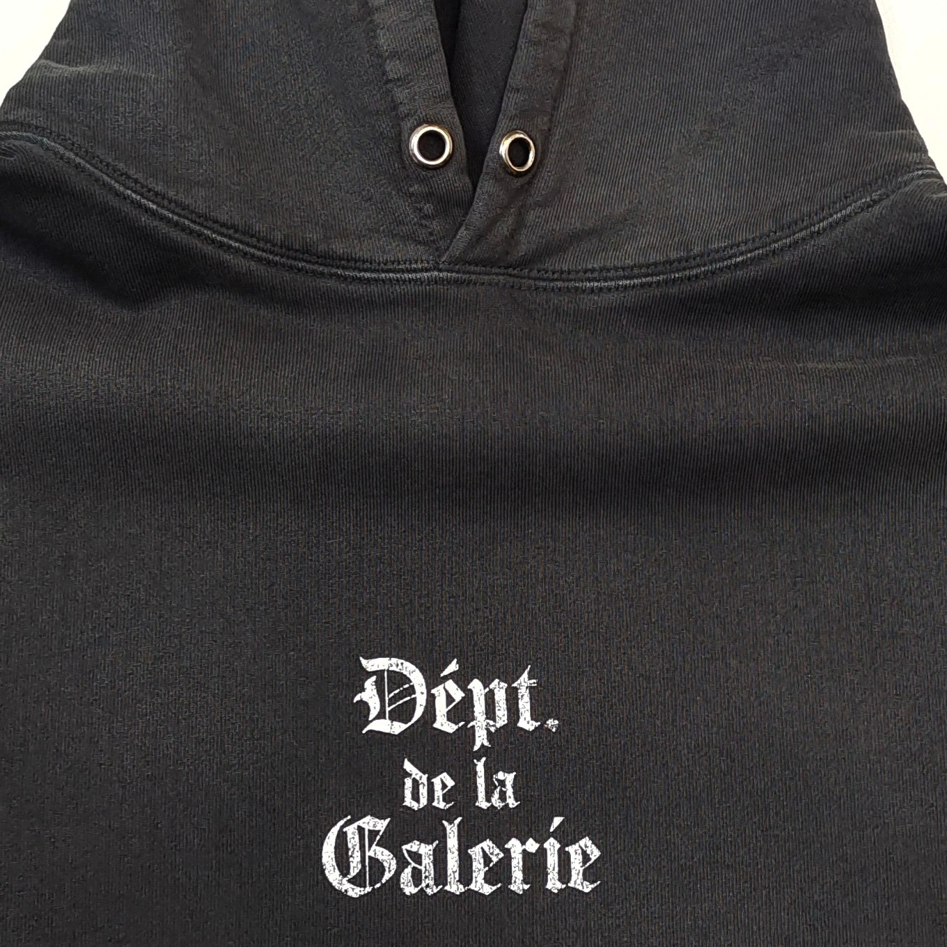 GD Dept. De La Galerie Gothic OS Hoodie Washed Black #B4371