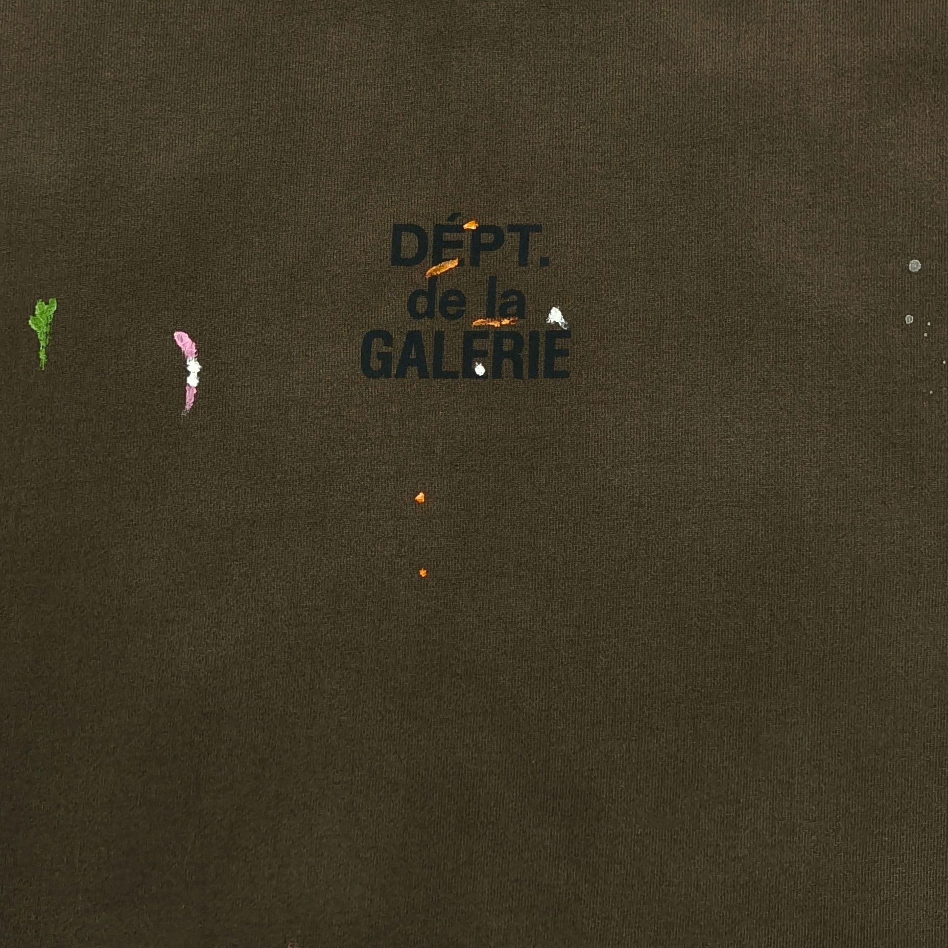 GD French Logo Painted Hoodie Sepia #B4437