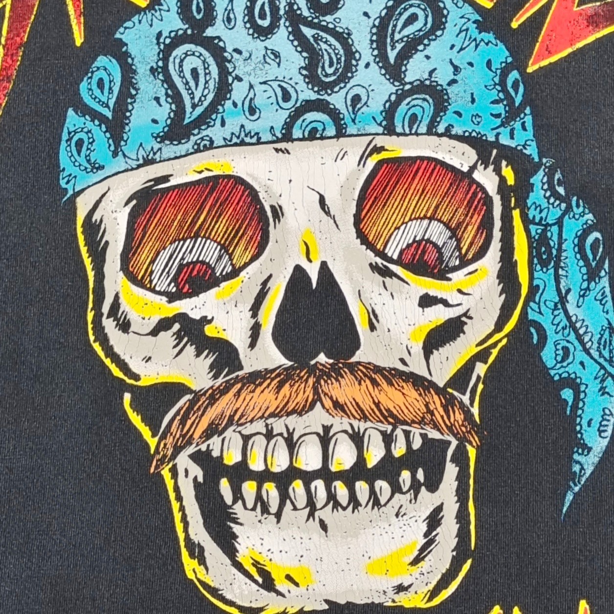 GD Skeleton Beach Skull Logo Tee Vintage Black #B4467