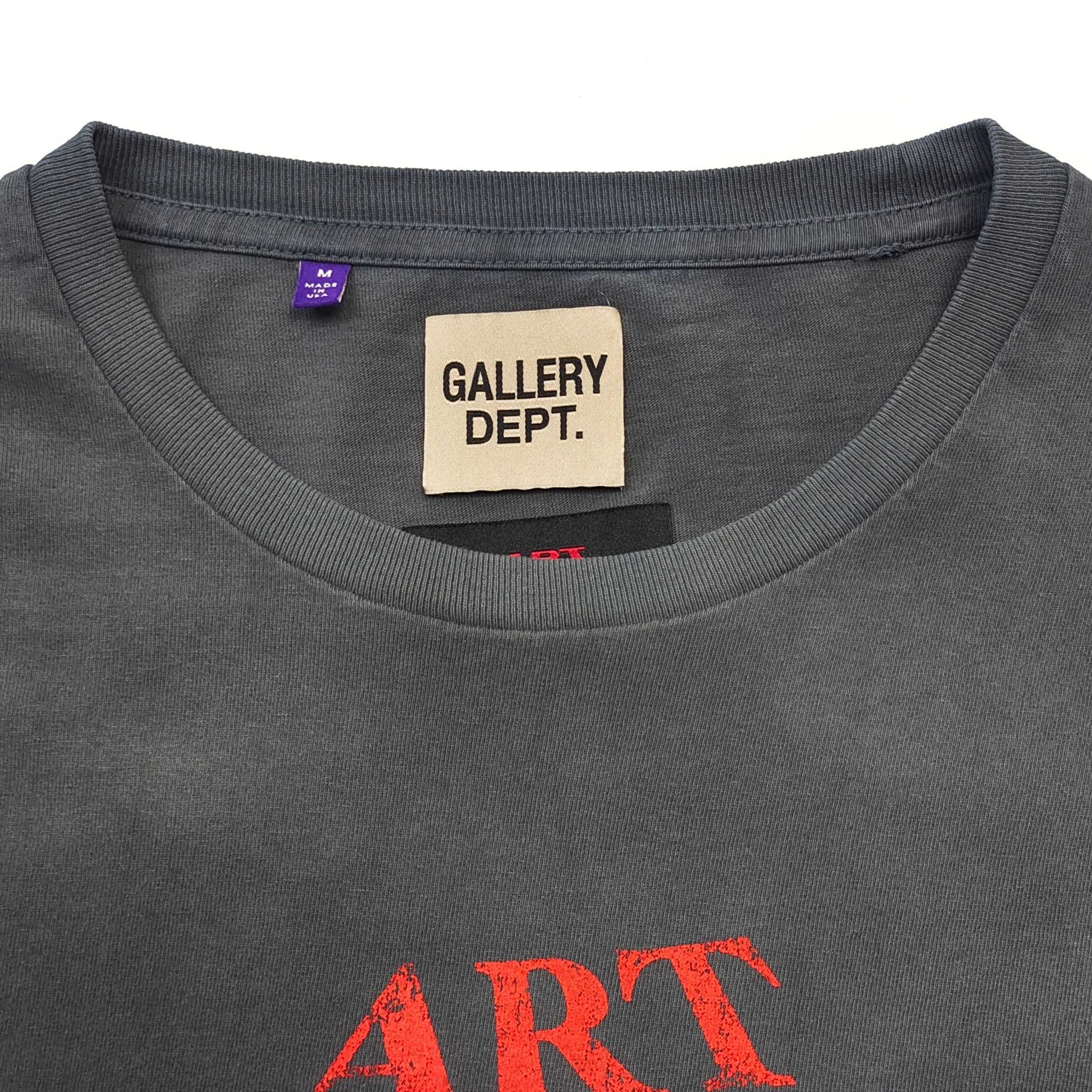 GD Art That Kills Records Stack Logo Tee Washed Black / Red-Gold #B4526