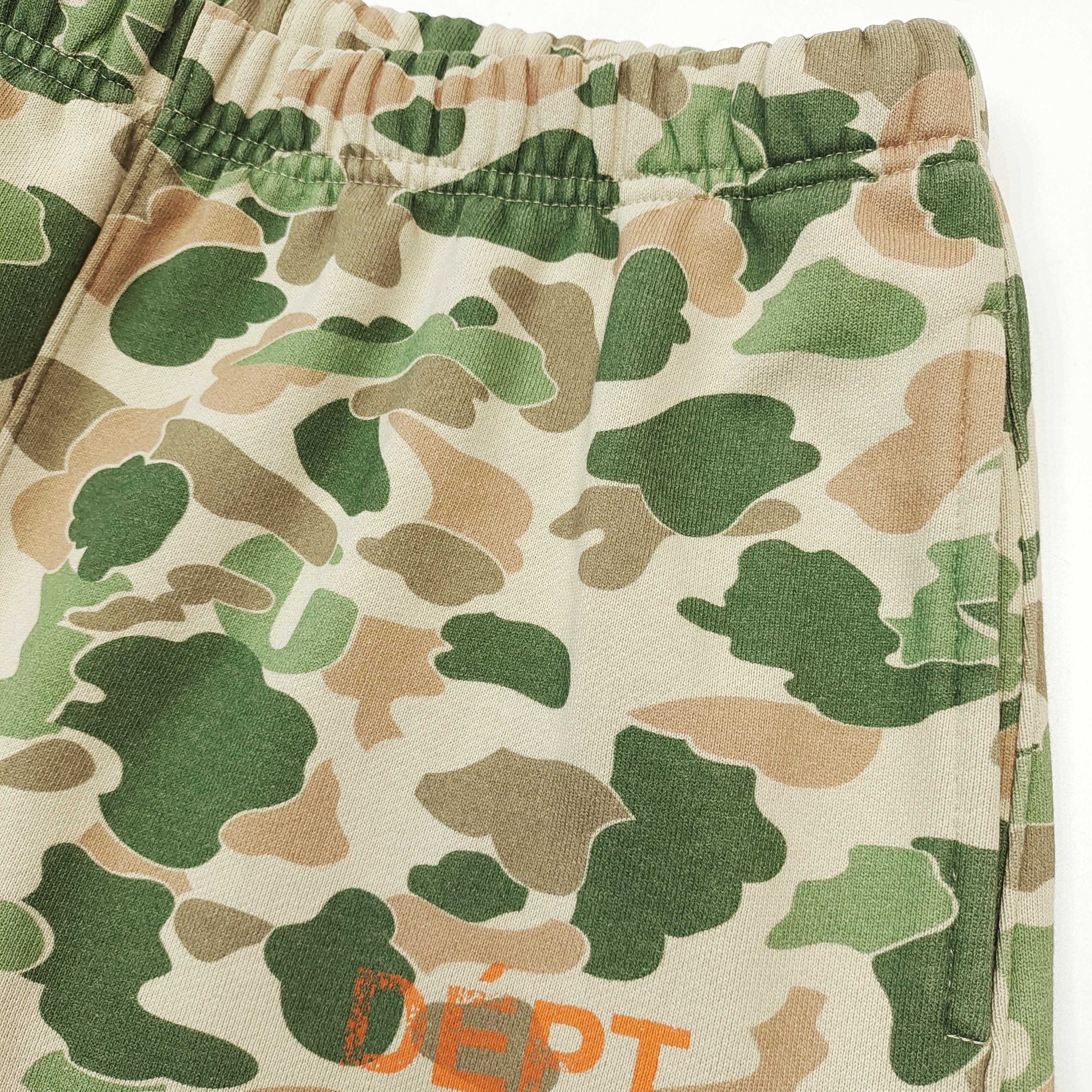 GD Flared Patchwork Camouflage And Logo-Print Sweatpants Green / Camo #B4373