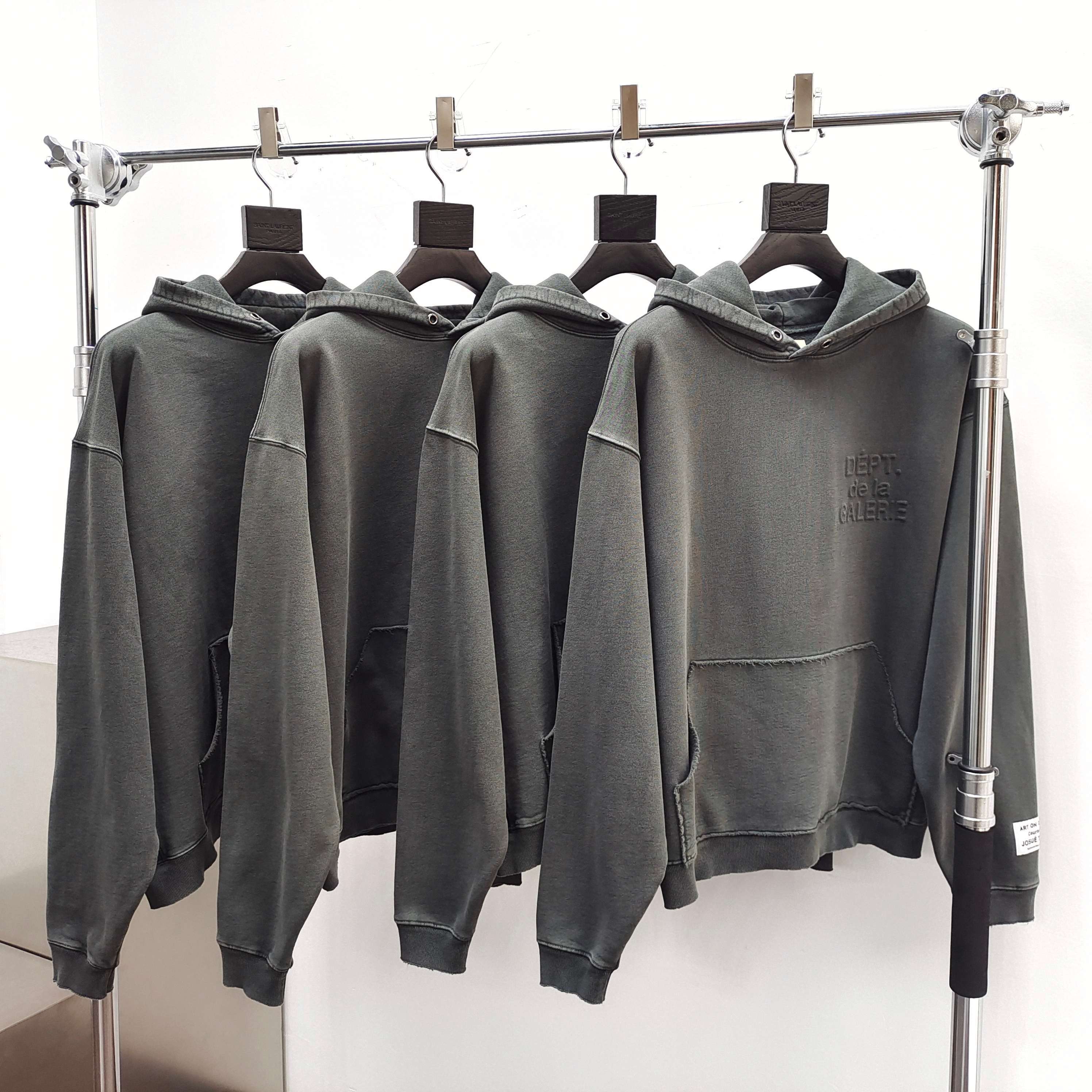 GD French Logo Painted Hoodie Sepia / Grey-Brown #B4341