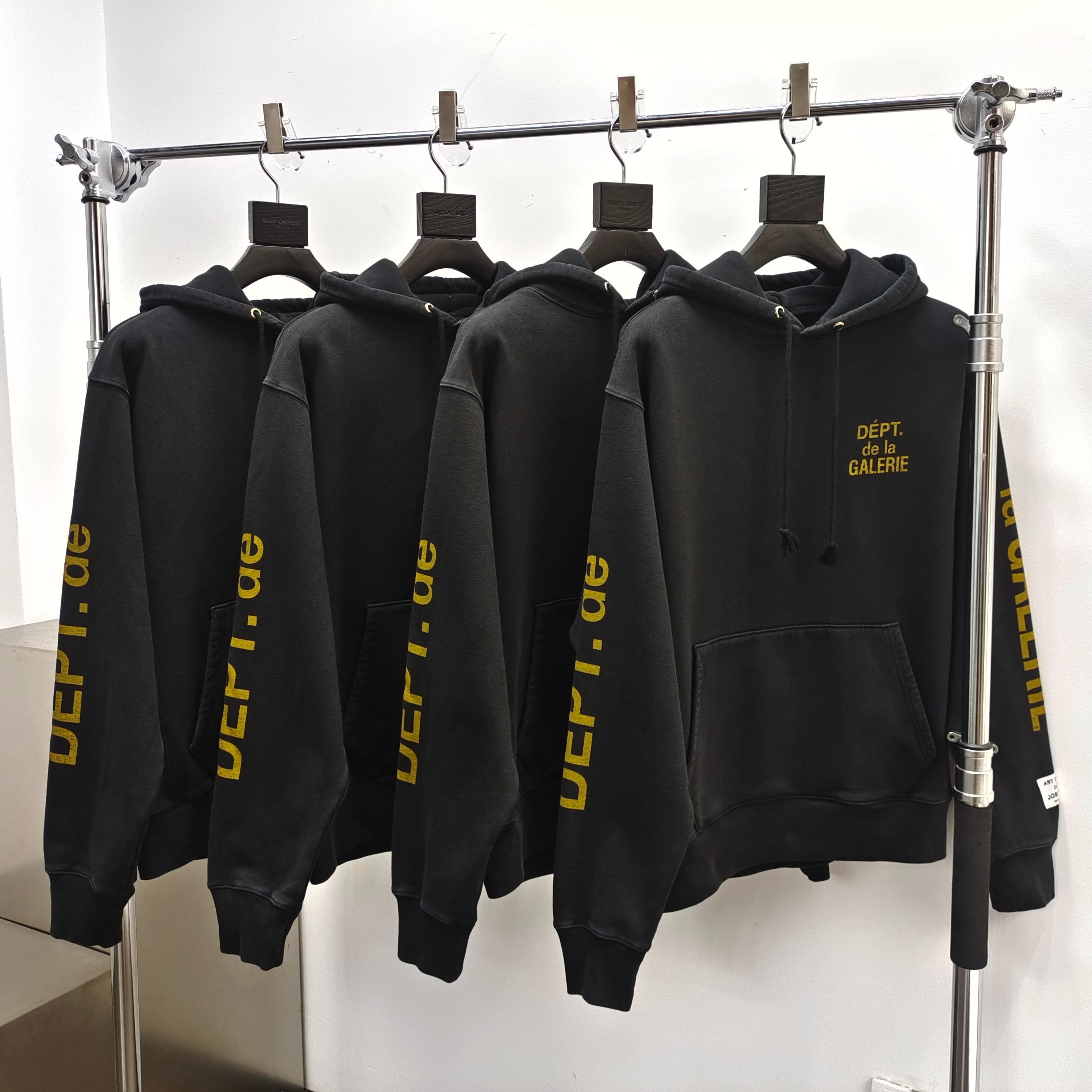 GD French Logo Hoodie Black / Yellow #B4360