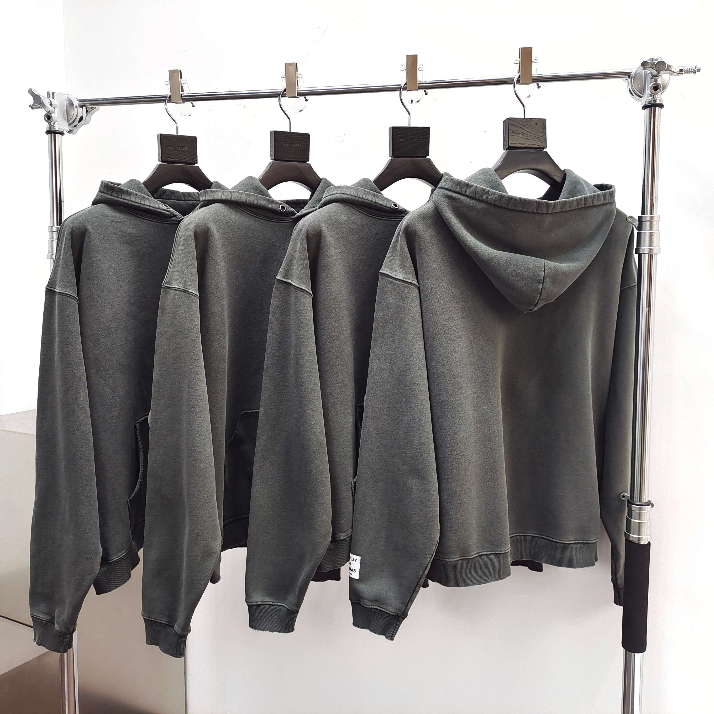 GD French Logo Painted Hoodie Sepia / Grey-Brown #B4341