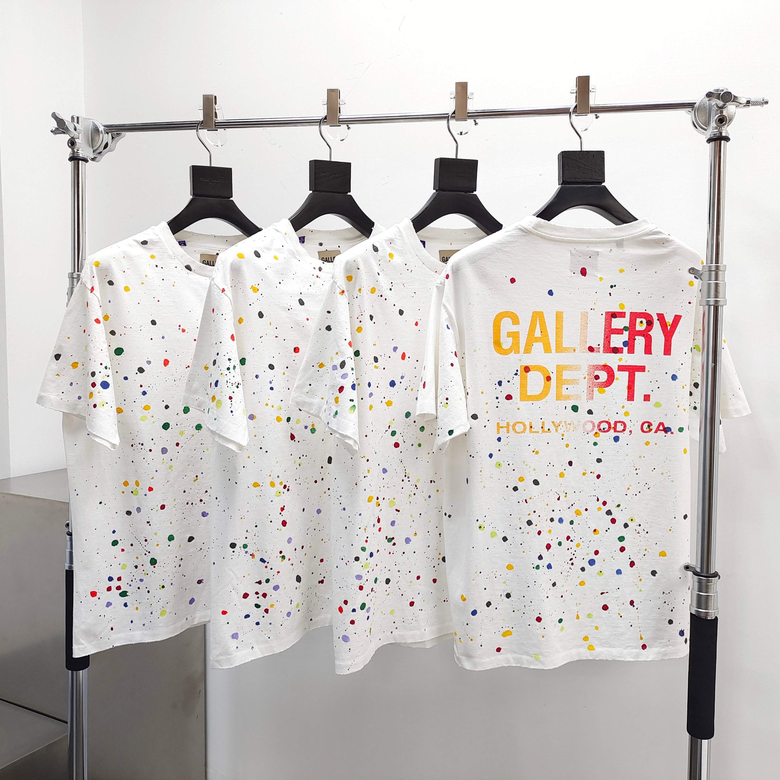 GD Vintage Logo Painted / Hollywood Ca Splatter Tee White #B4420