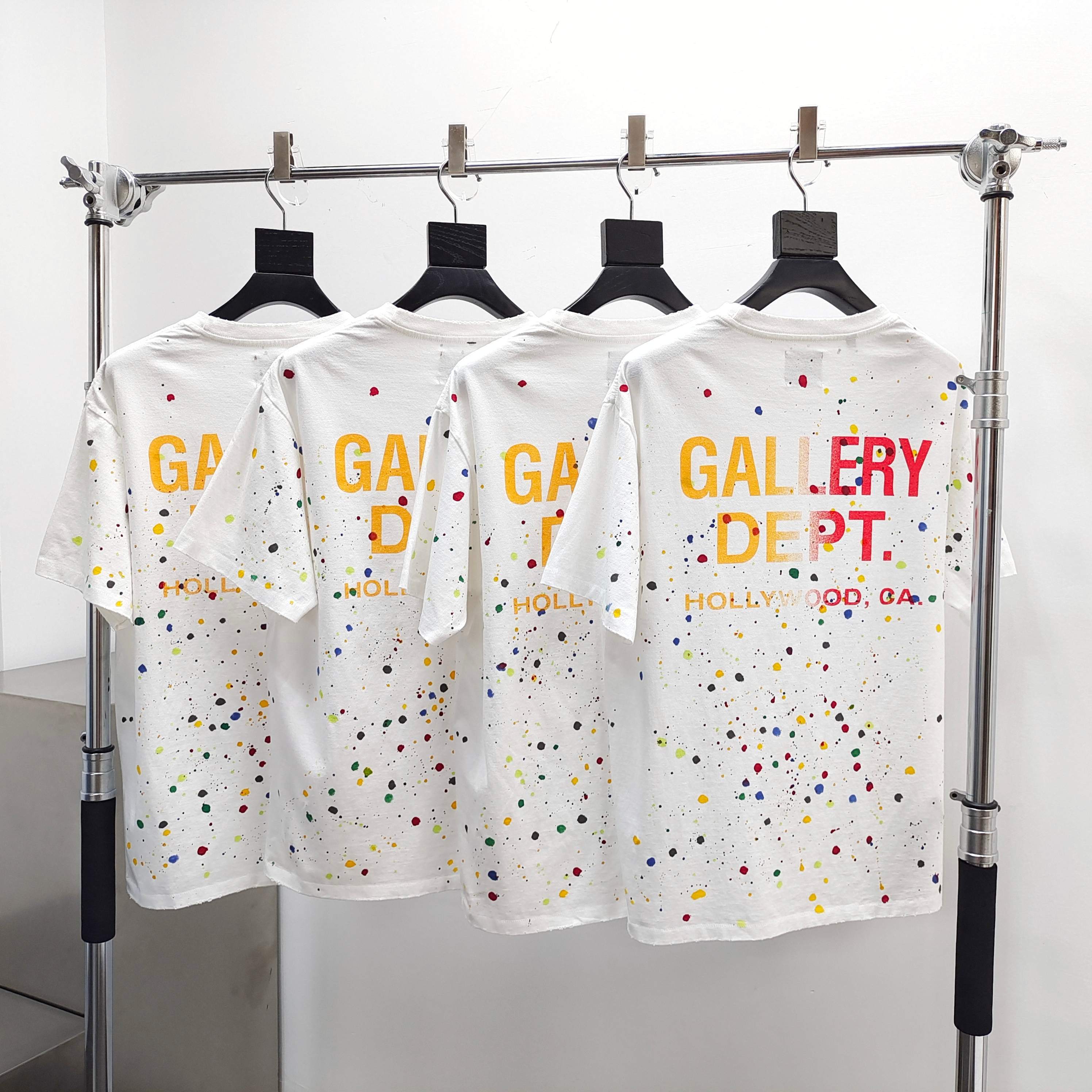 GD Vintage Logo Painted / Hollywood Ca Splatter Tee White #B4420