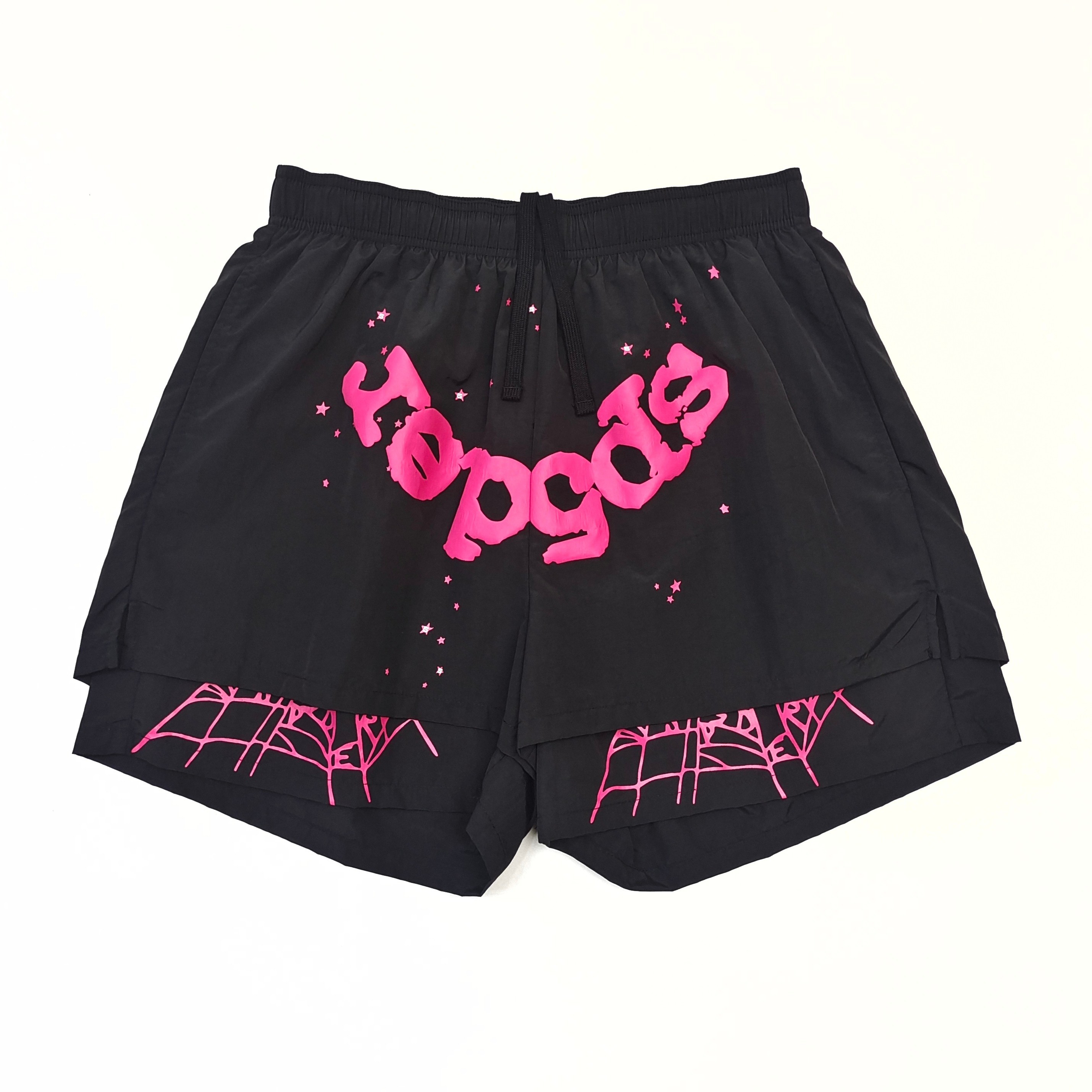Sp5der OG Web Double Layer Short Black / Pink #B4543-SP
