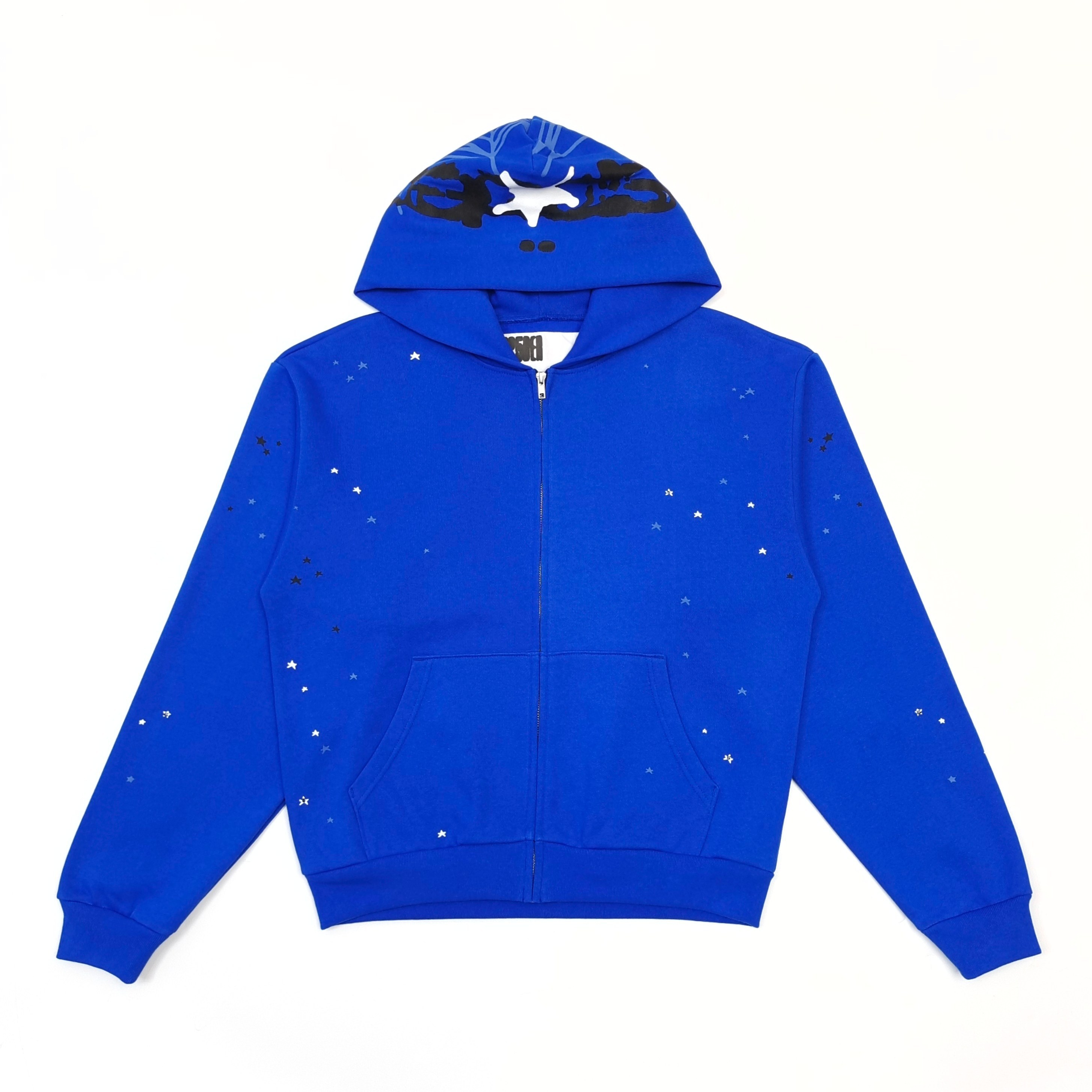 Sp5der Heavy Web Full Zip Hoodie Tory Blue #B4548-SP