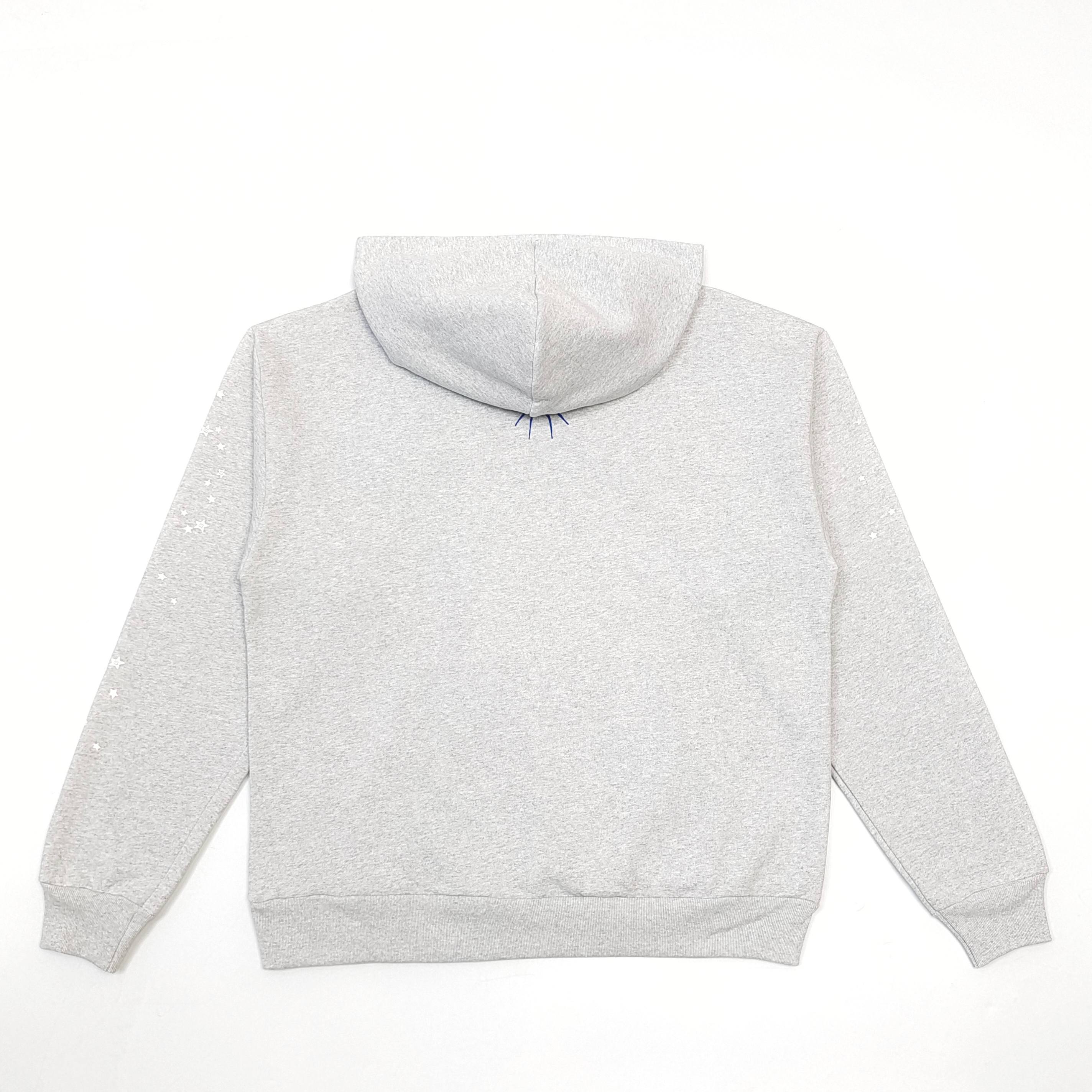 Sp5der OG Web V2 Home Hoodie Heather Grey / Blue-Orange #B4589