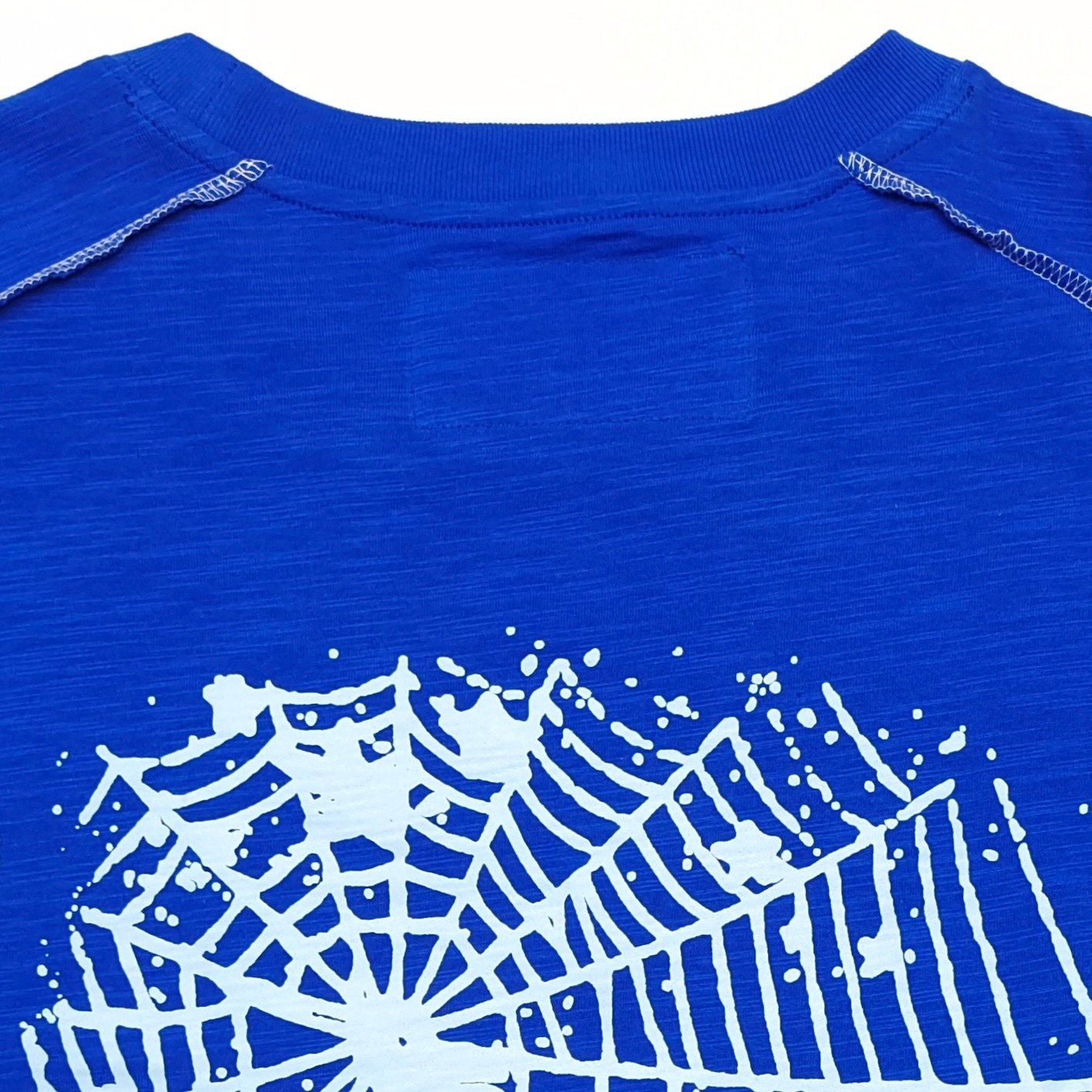 Sp5der Web Graphic Contrast Stitch Tee Royal Blue / White #B4578-SP