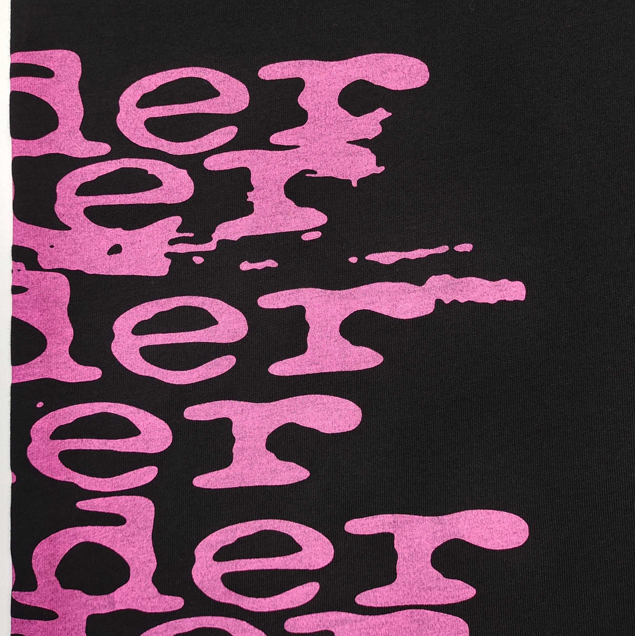 Sp5der Stacked Logo Tee Black / Pink #B4539-SP