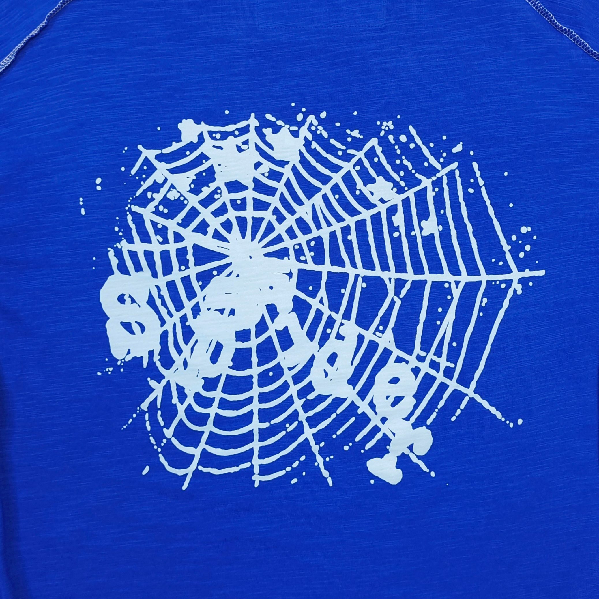 Sp5der Web Graphic Contrast Stitch Tee Royal Blue / White #B4578-SP