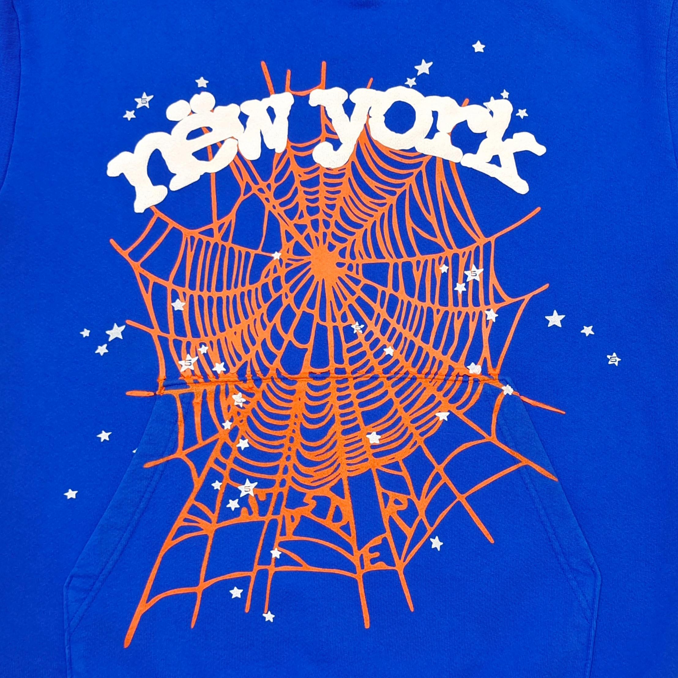 Sp5der OG Web V2 Away Hoodie Blue / White-Orange #B4587-SP