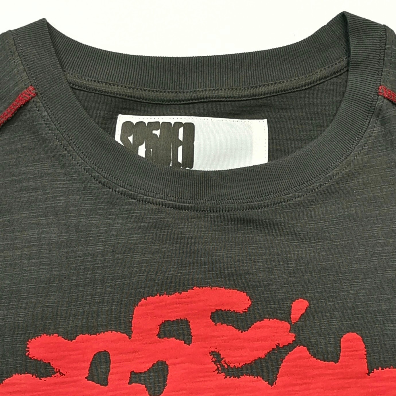 Sp5der Web Graphic Contrast Stitch Tee Washed Brown / Red #B4577-SP