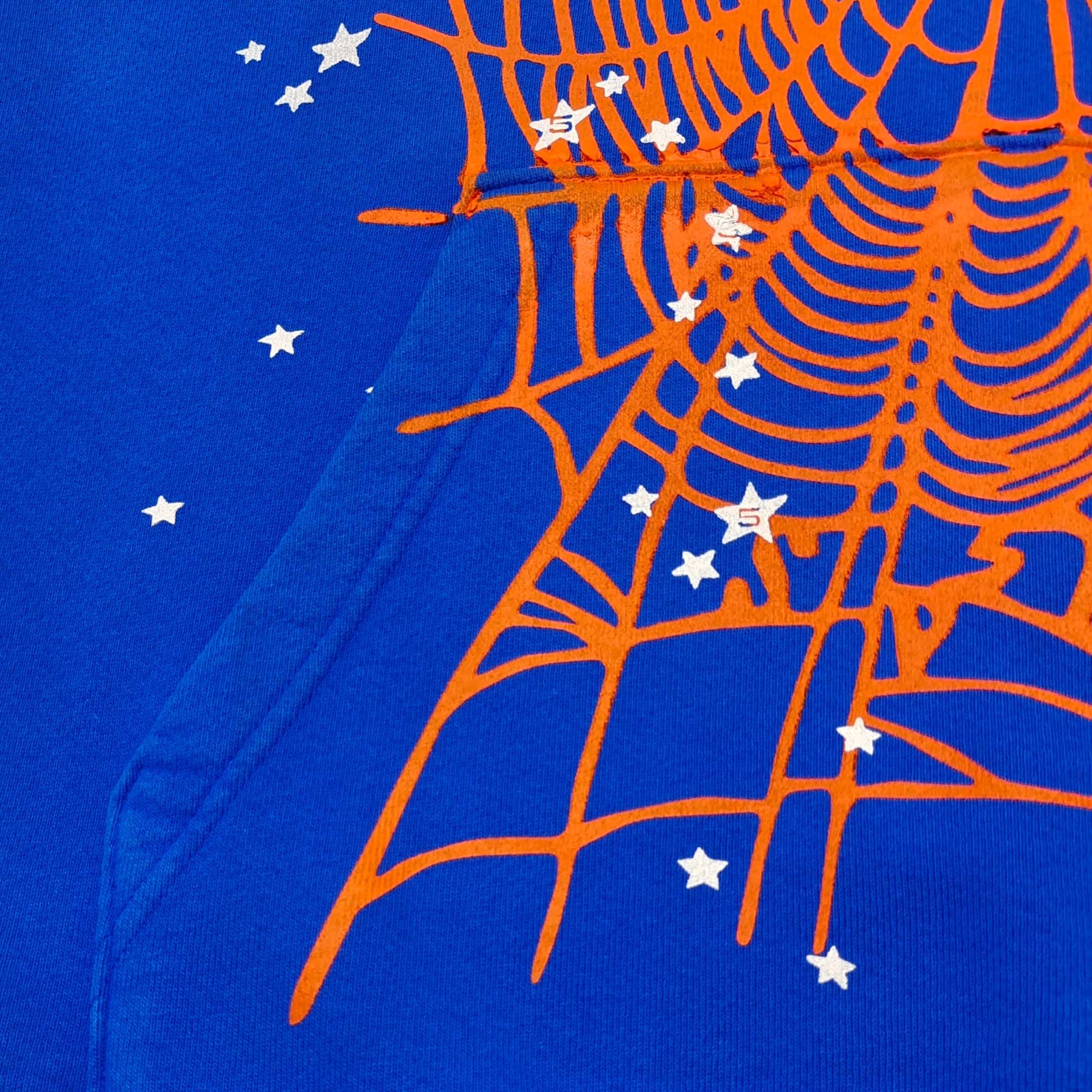 Sp5der OG Web V2 Away Hoodie Blue / White-Orange #B4587-SP