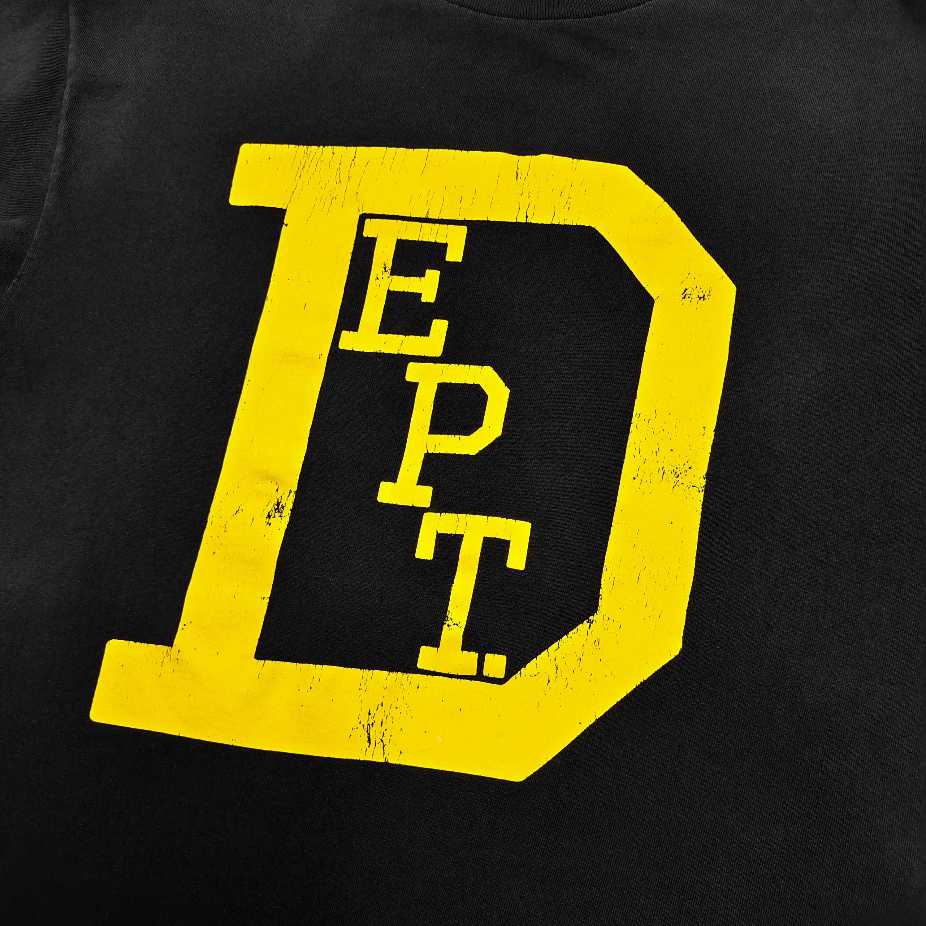 Gallery Dept. Large D Logo Tee Washed Black / Yellow #B4592-GD