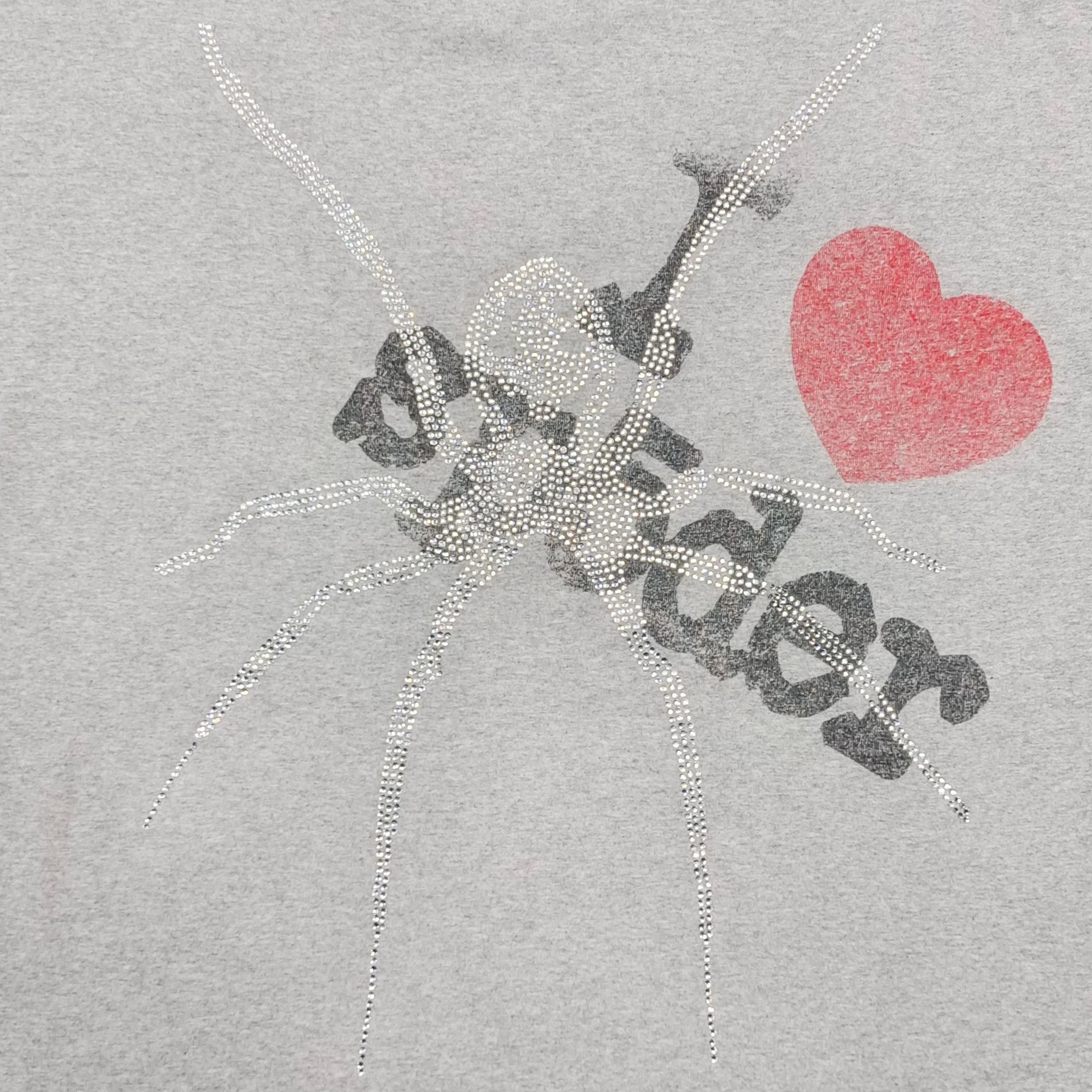 Sp5der I Love New York Rhinestone Tee Heather Grey #B4521-SP