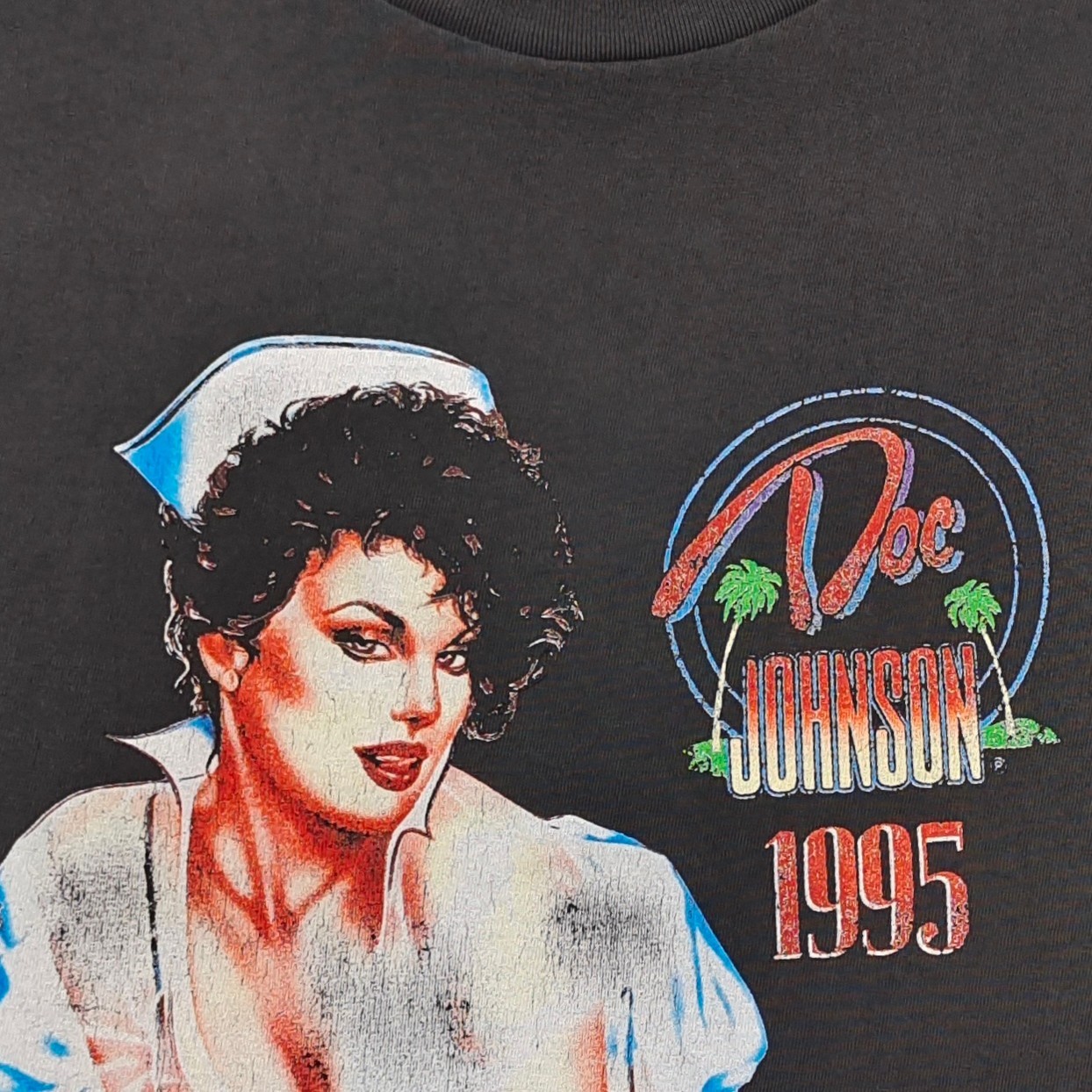 Gallery Dept. Nurse Graphic Tee Washed Black #B4522-GD