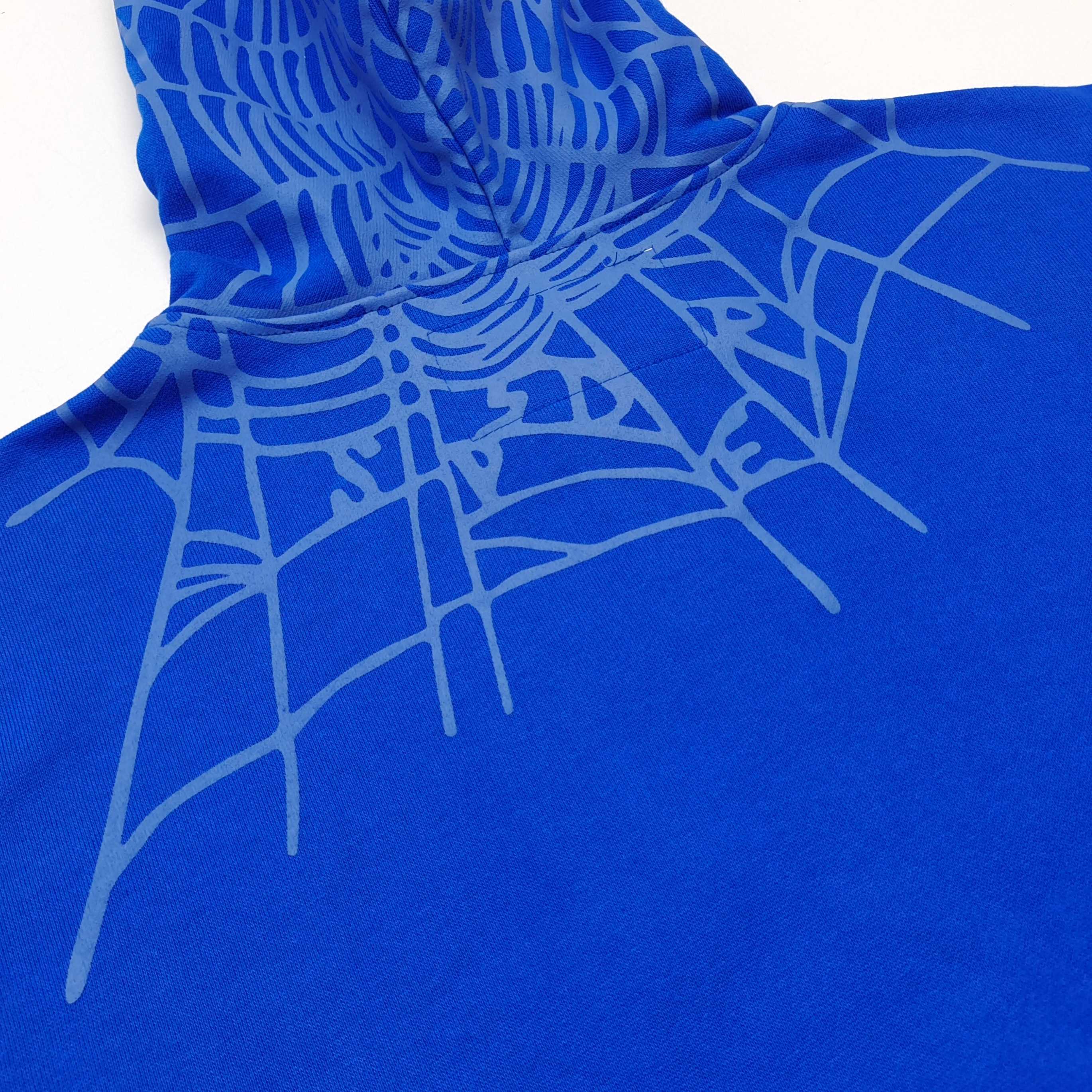 Sp5der Heavy Web Full Zip Hoodie Tory Blue #B4548-SP