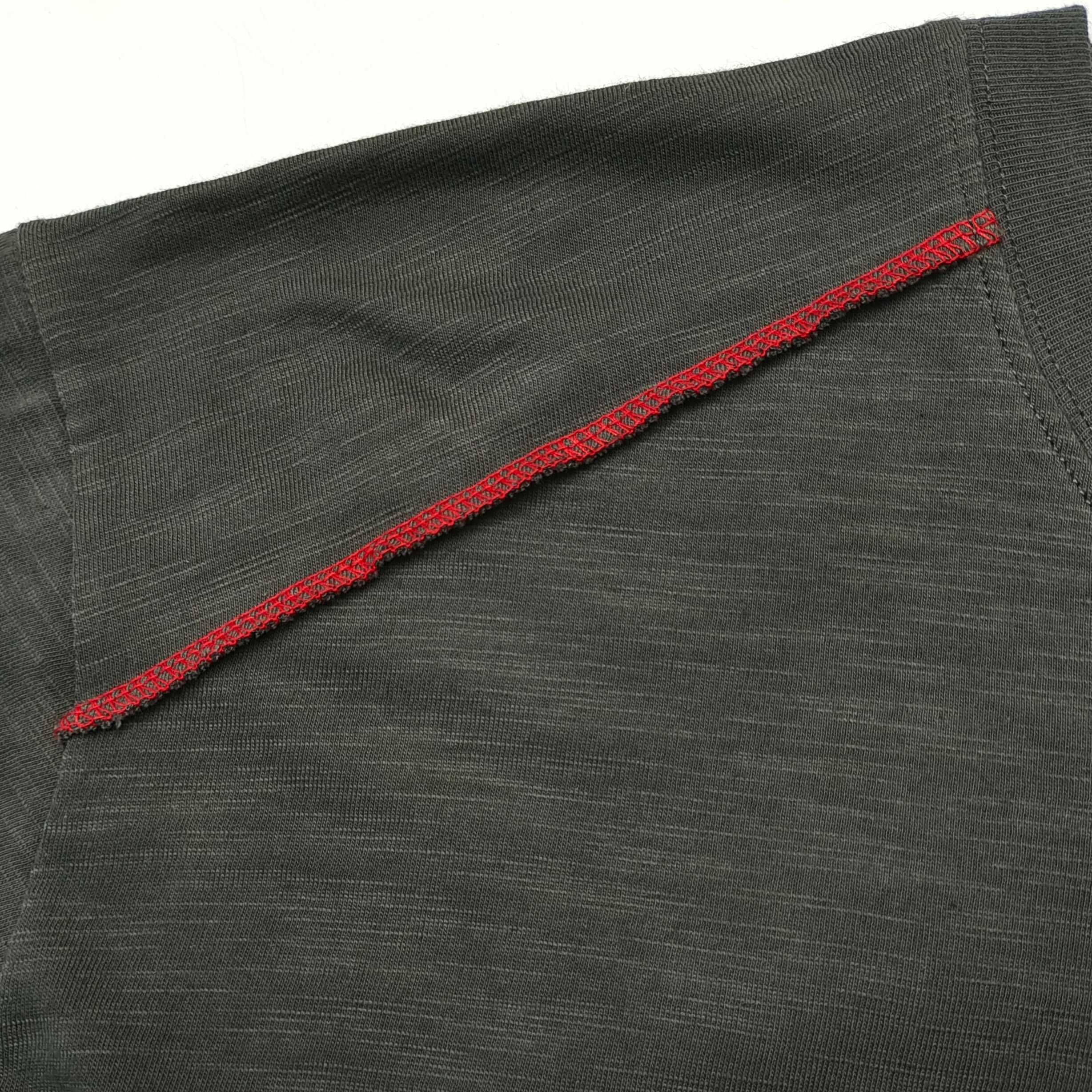 Sp5der Web Graphic Contrast Stitch Tee Washed Brown / Red #B4577-SP
