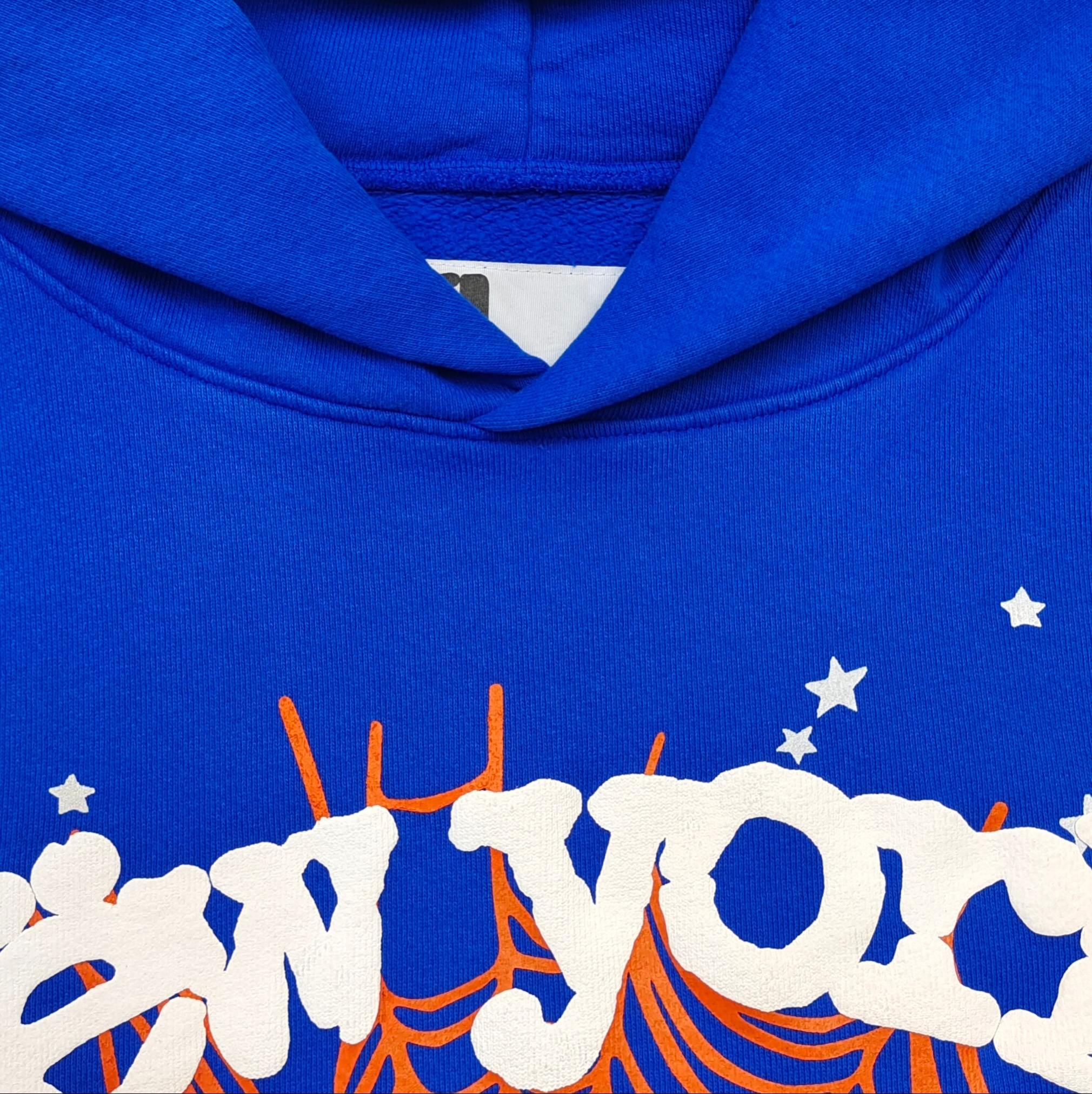 Sp5der OG Web V2 Away Hoodie Blue / White-Orange #B4587-SP