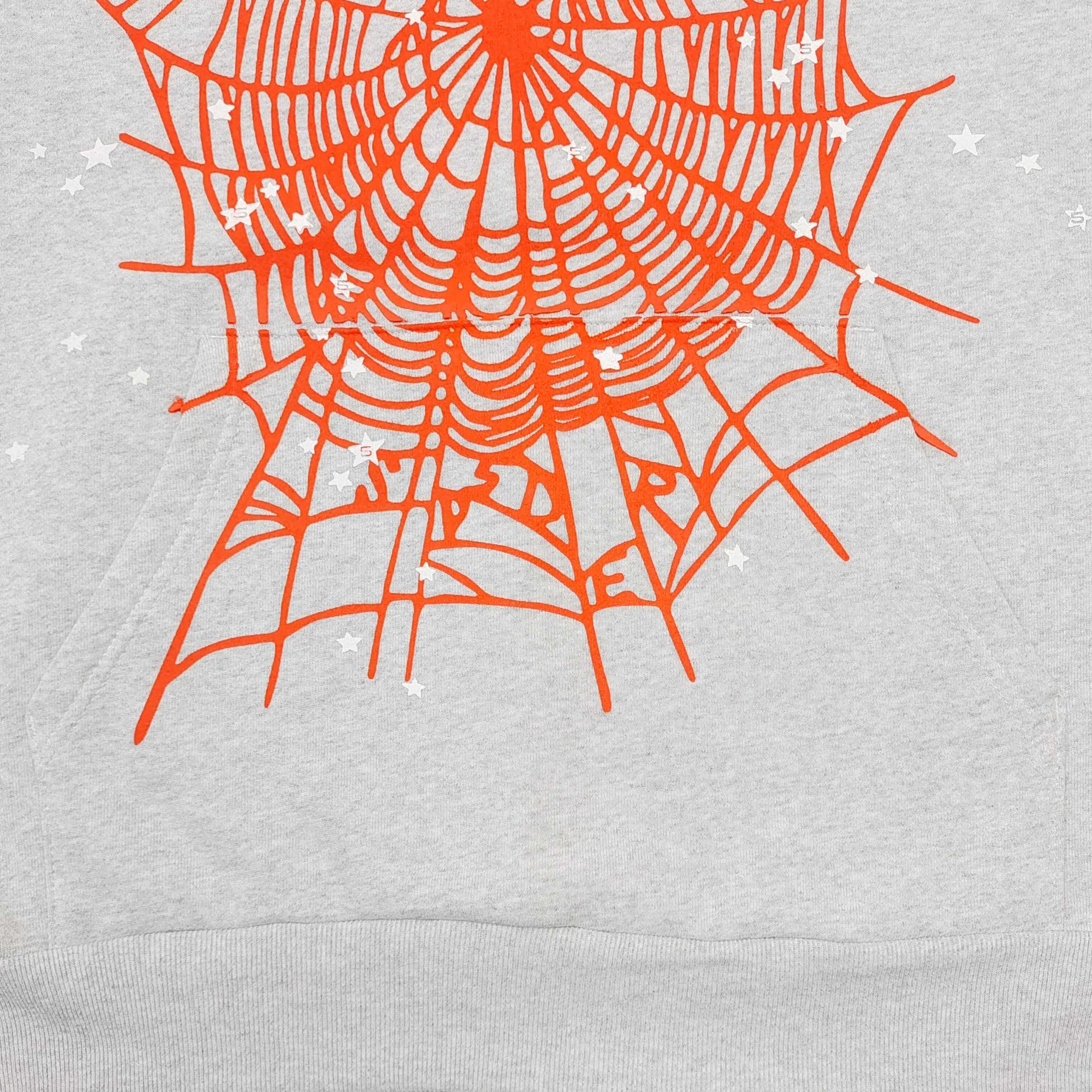 Sp5der OG Web V2 Home Hoodie Heather Grey / Blue-Orange #B4589