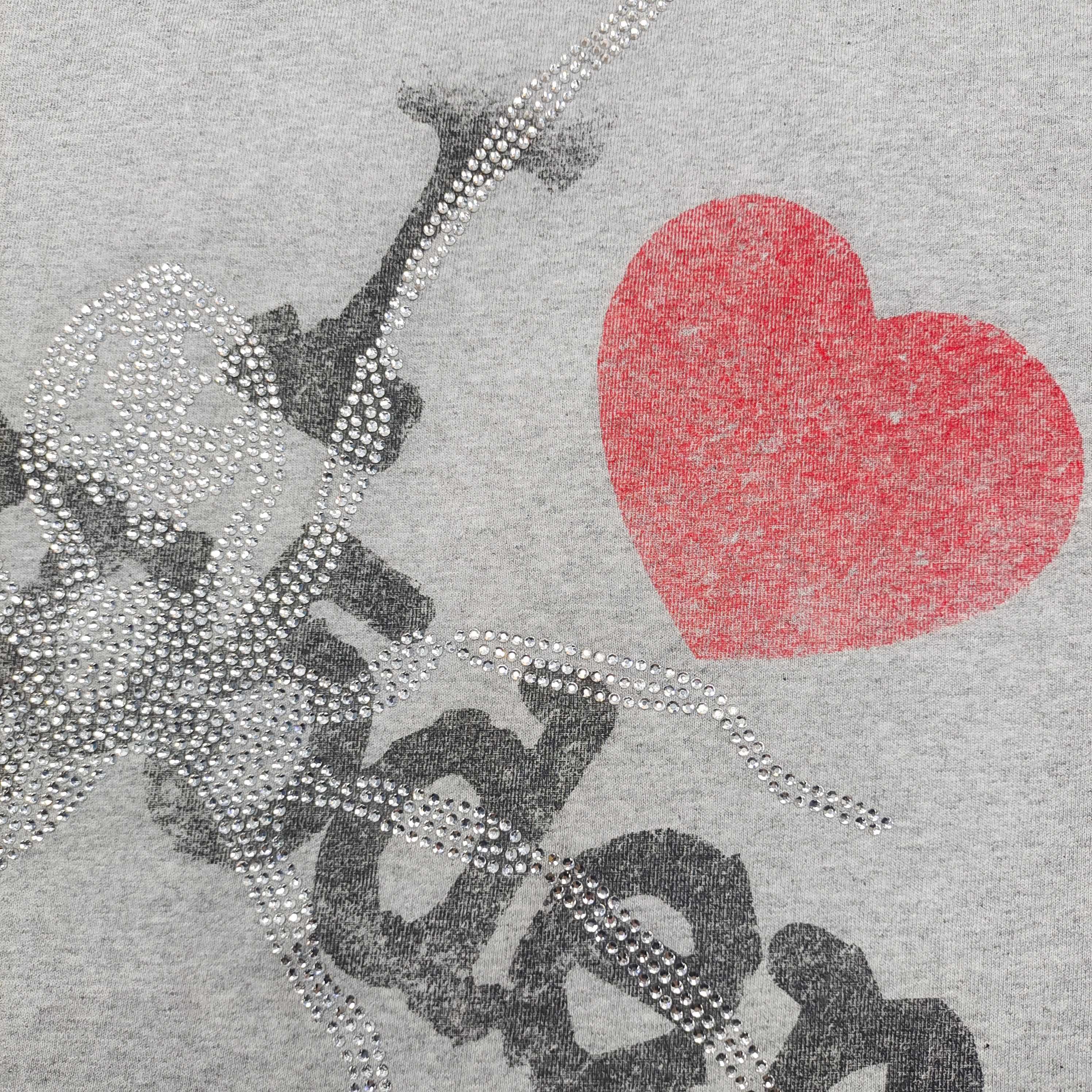 Sp5der I Love New York Rhinestone Tee Heather Grey #B4521-SP