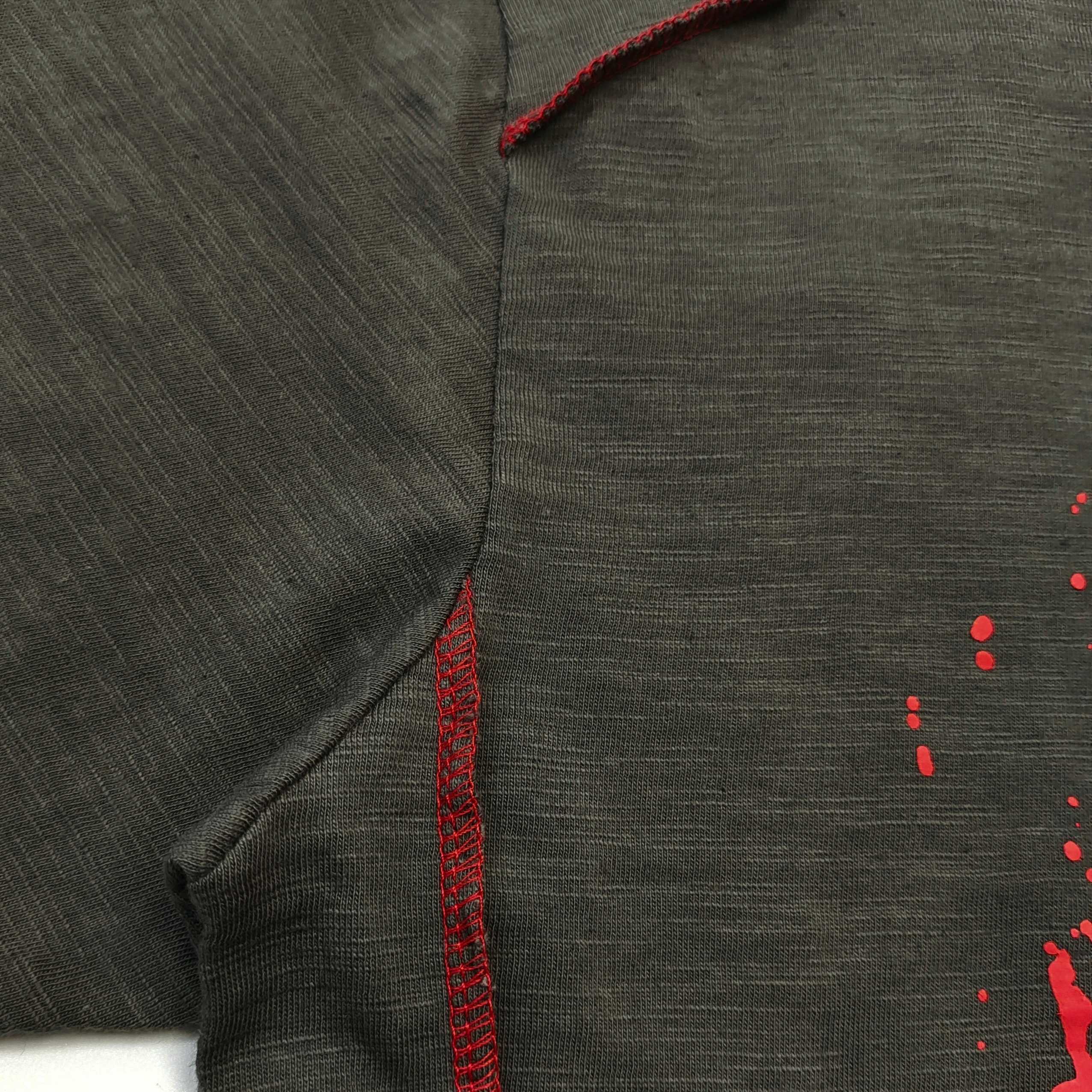 Sp5der Web Graphic Contrast Stitch Tee Washed Brown / Red #B4577-SP