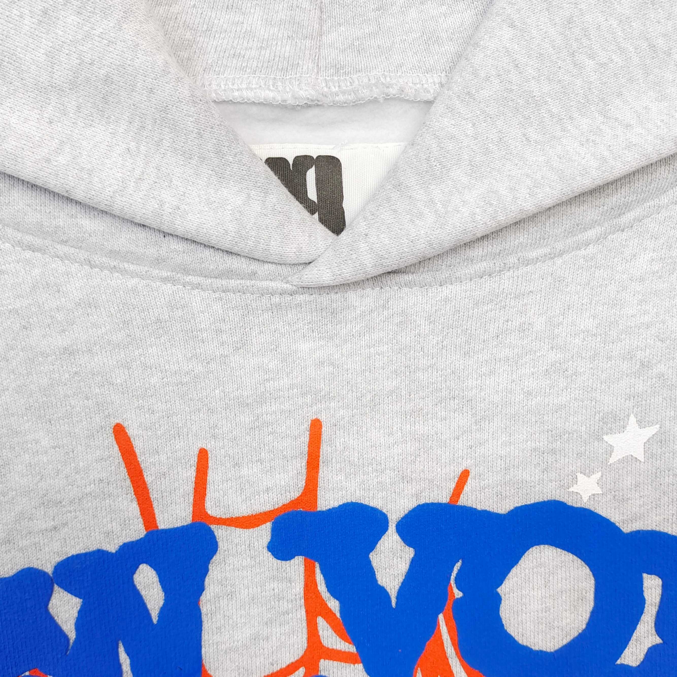 Sp5der OG Web V2 Home Hoodie Heather Grey / Blue-Orange #B4589