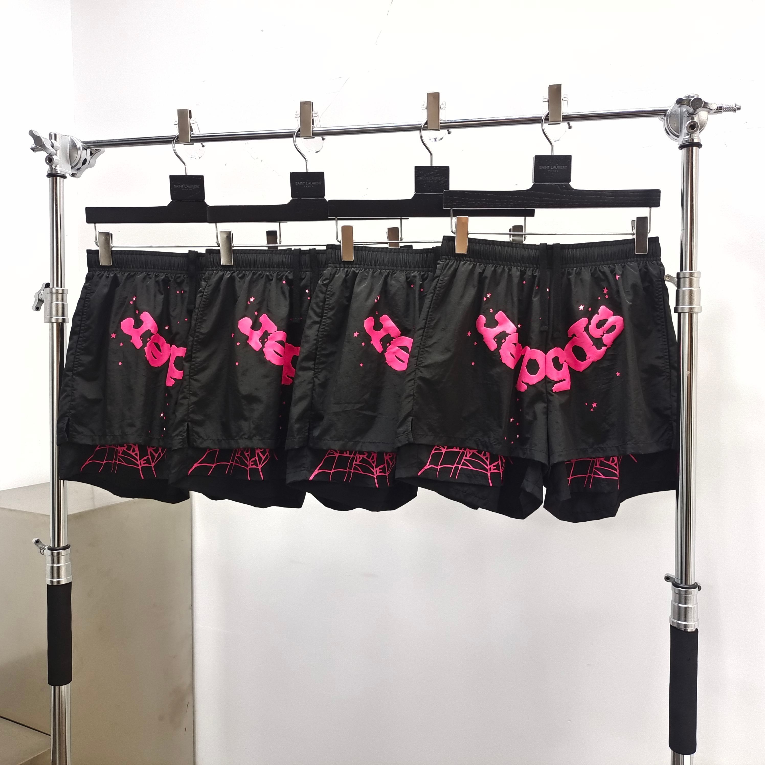 Sp5der OG Web Double Layer Short Black / Pink #B4543-SP