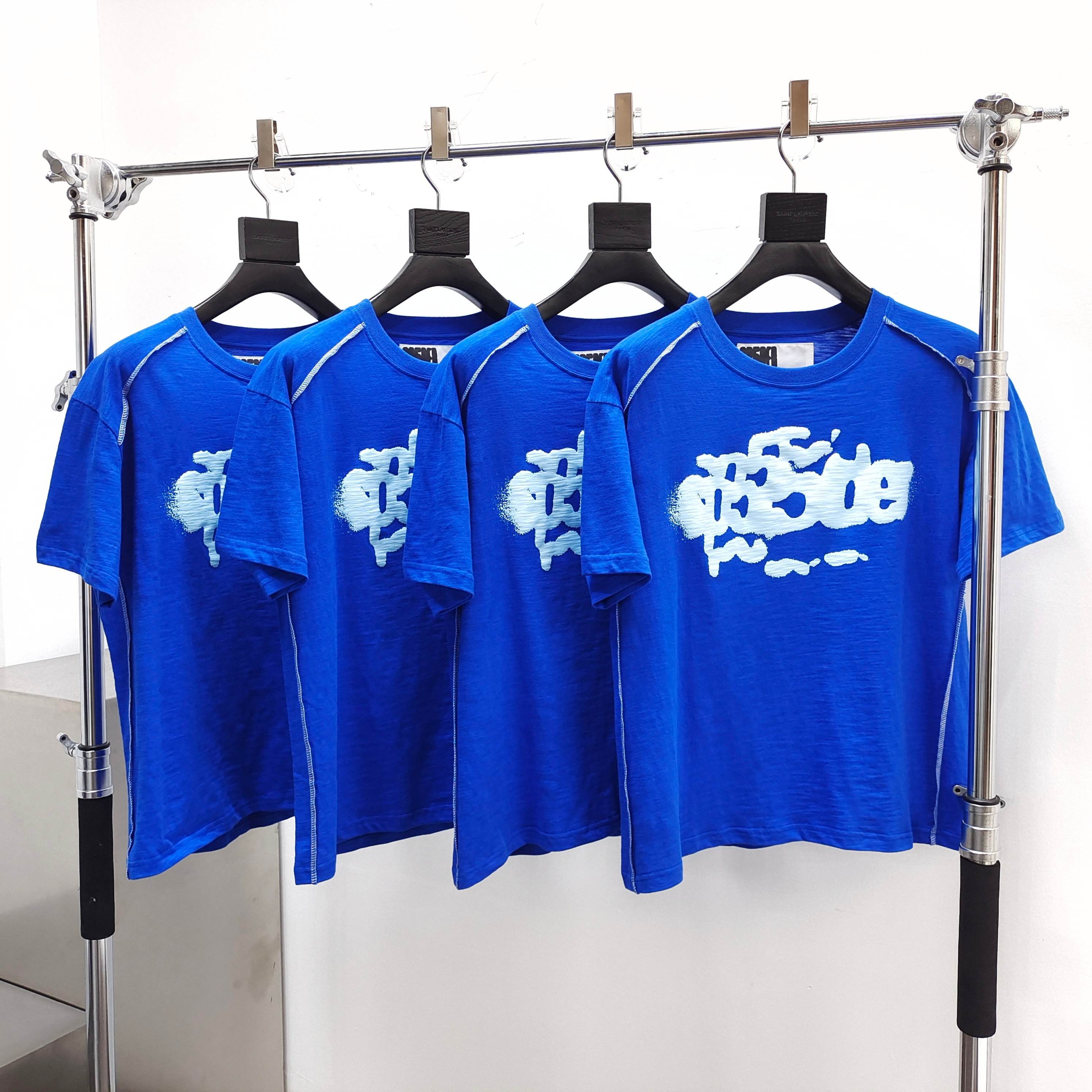 Sp5der Web Graphic Contrast Stitch Tee Royal Blue / White #B4578-SP