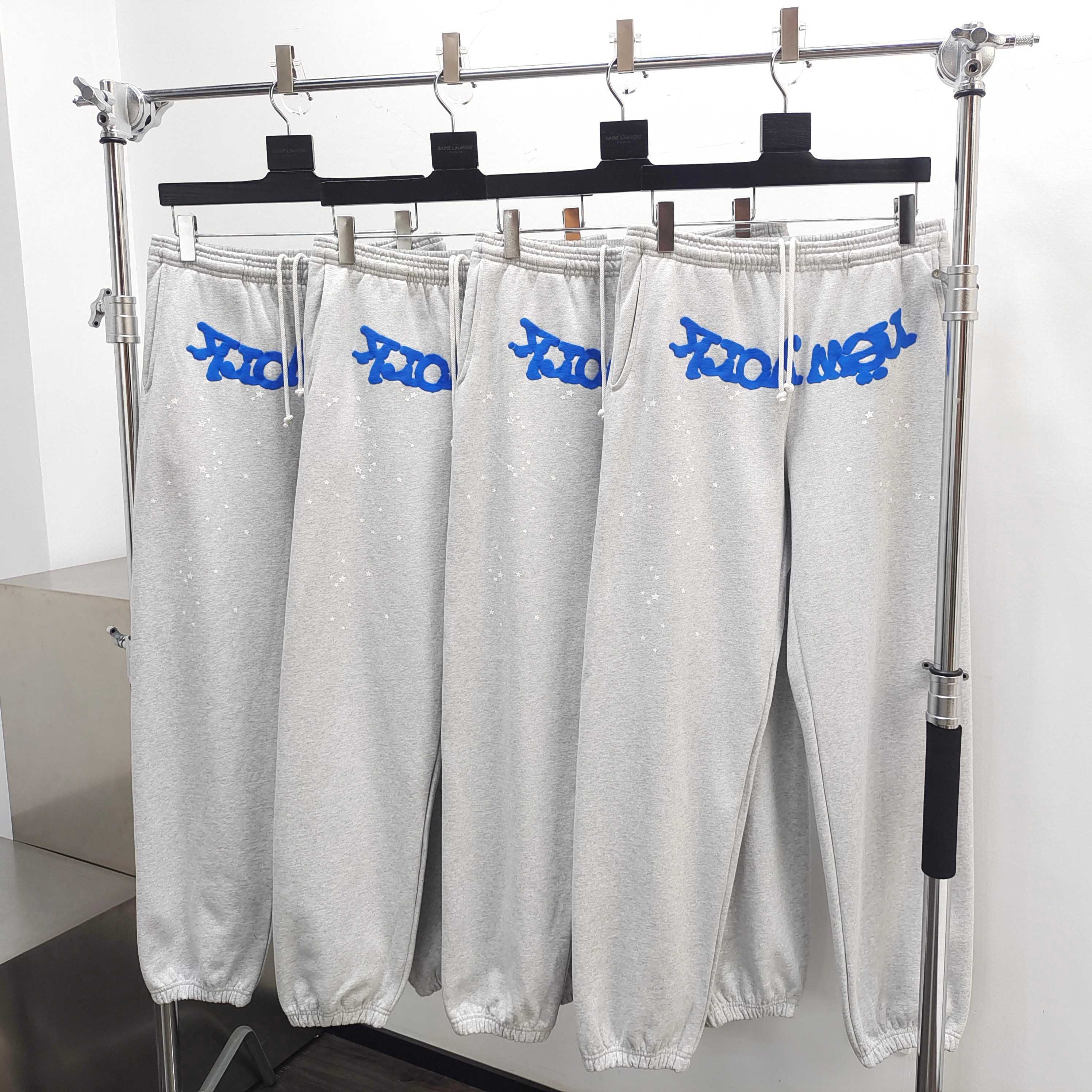 Sp5der OG Web V2 Home Sweatpant Heather Grey / Blue #B4590