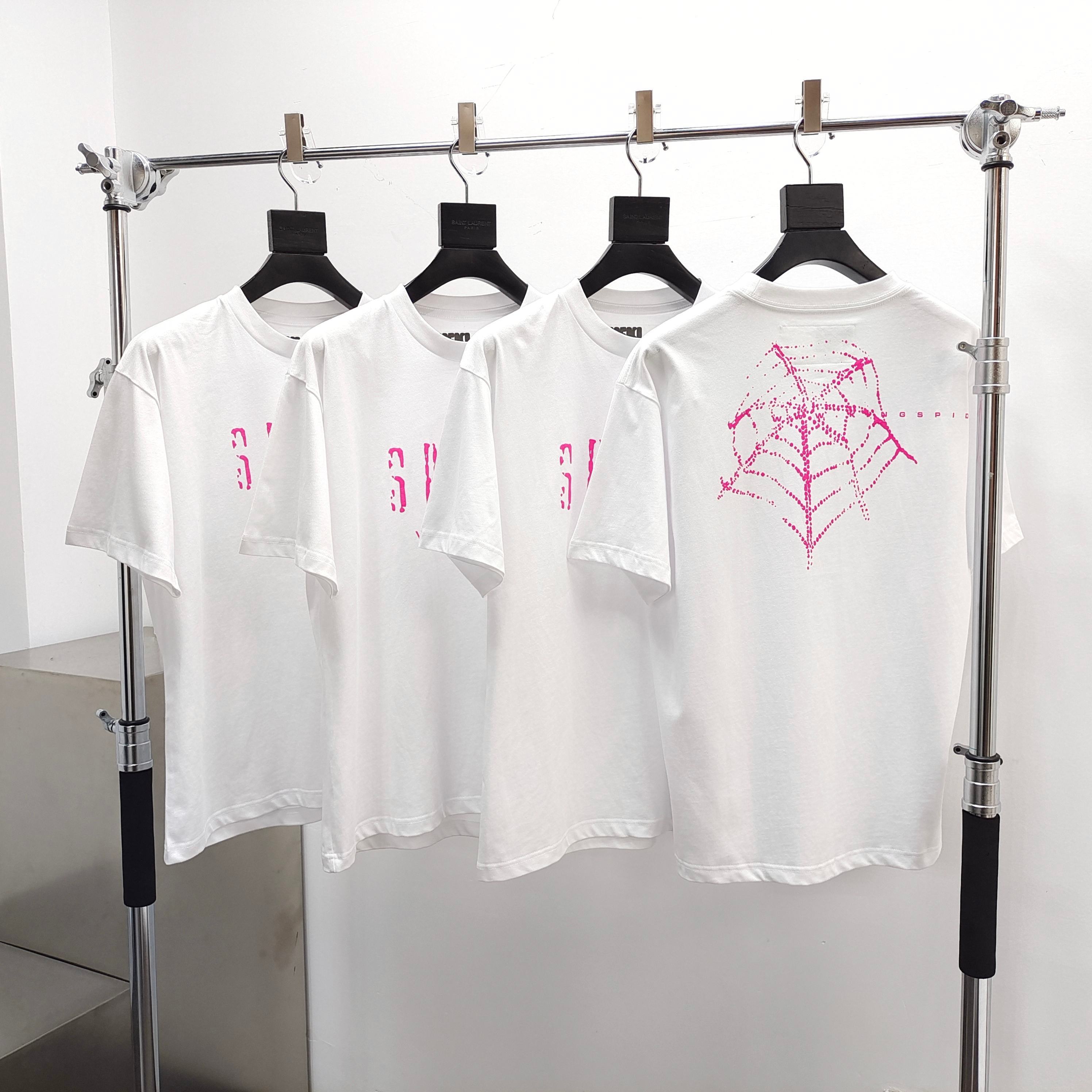 Sp5der Worldwide Web Graphic Tee White / Pink #B4582-SP