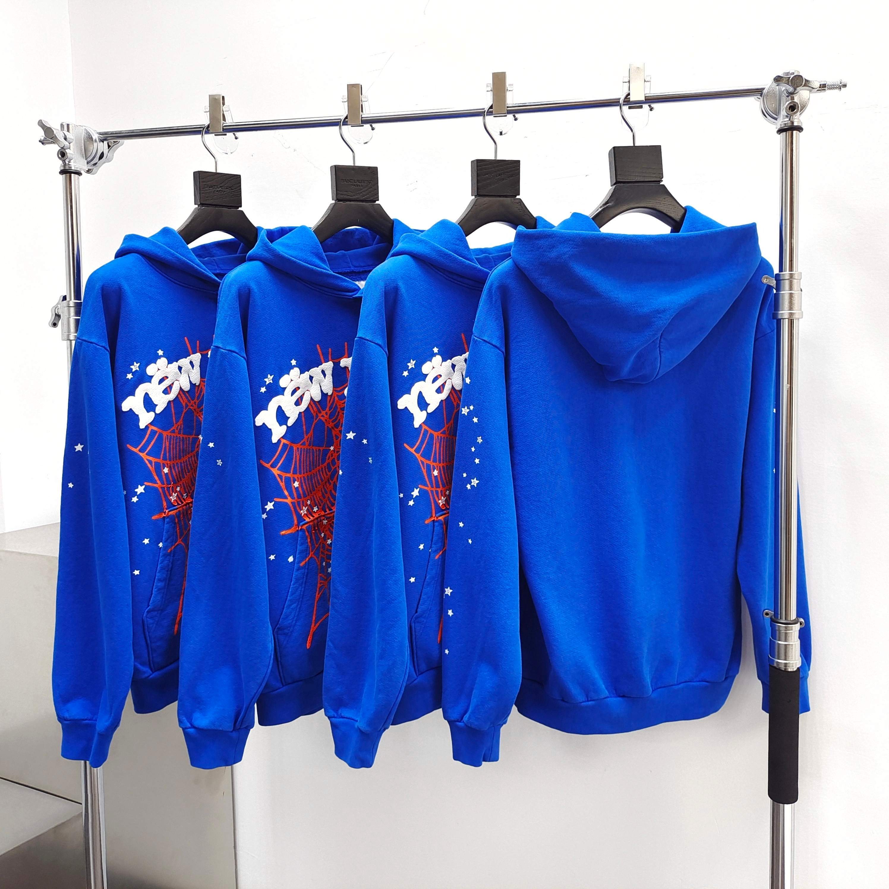 Sp5der OG Web V2 Away Hoodie Blue / White-Orange #B4587-SP